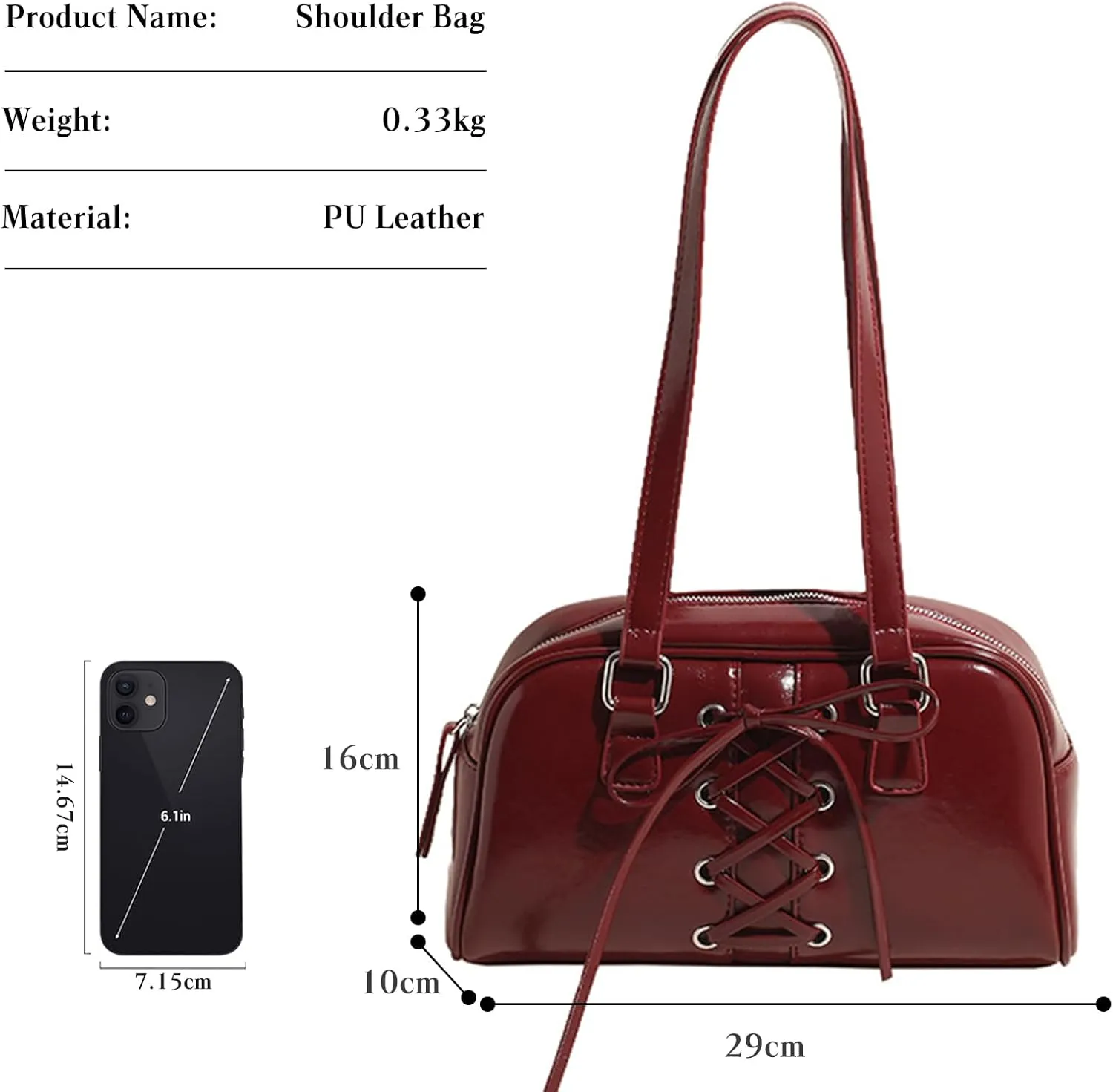 Elegant Handbag for Women PU Leather Shoulder Bag Waterproof Top Handle Bag Fashion Hobo Bag Ladies Tote Bag