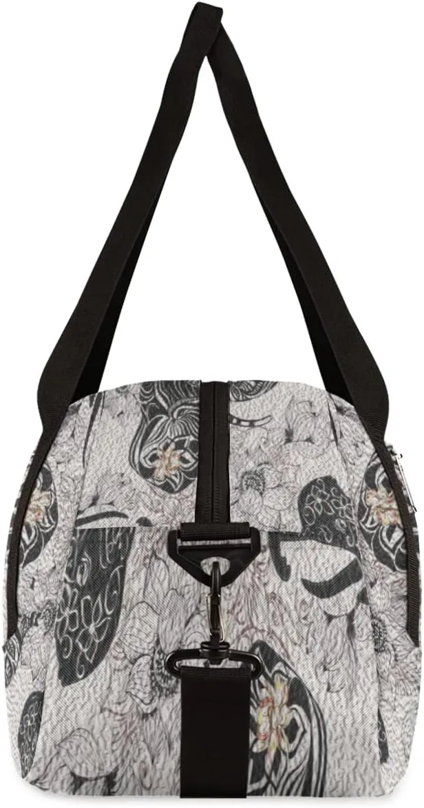 Elephant Ethnic Flower Kids Duffel Bag for Girls Boys Teens, Elephant Oil Painting Dance Bag Overnight Small Duffel Bag Carry On Weekend Sports Gym Travel Bag for School Practice Gymnastics Ballet