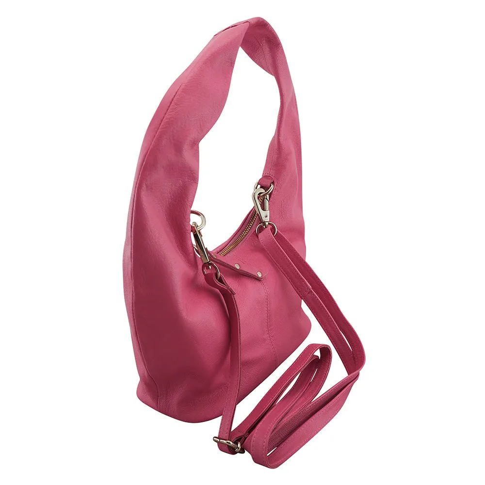Ellen Crescent Handbag/Crossbody | Fuchsia