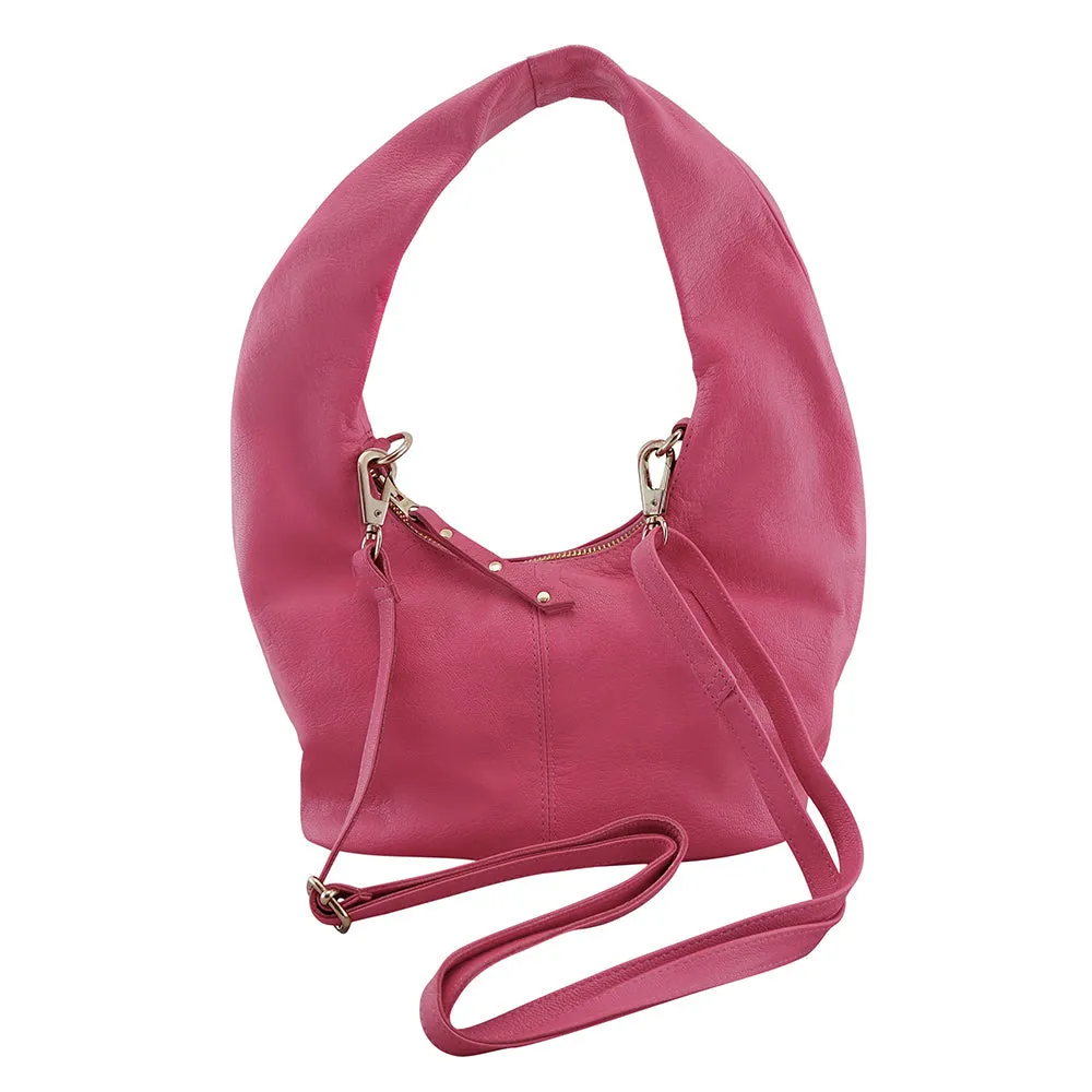 Ellen Crescent Handbag/Crossbody | Fuchsia