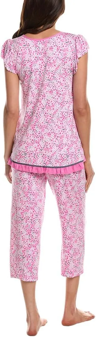 ELLEN TRACY 2Pc Top & Cropped Pant Sleep Set