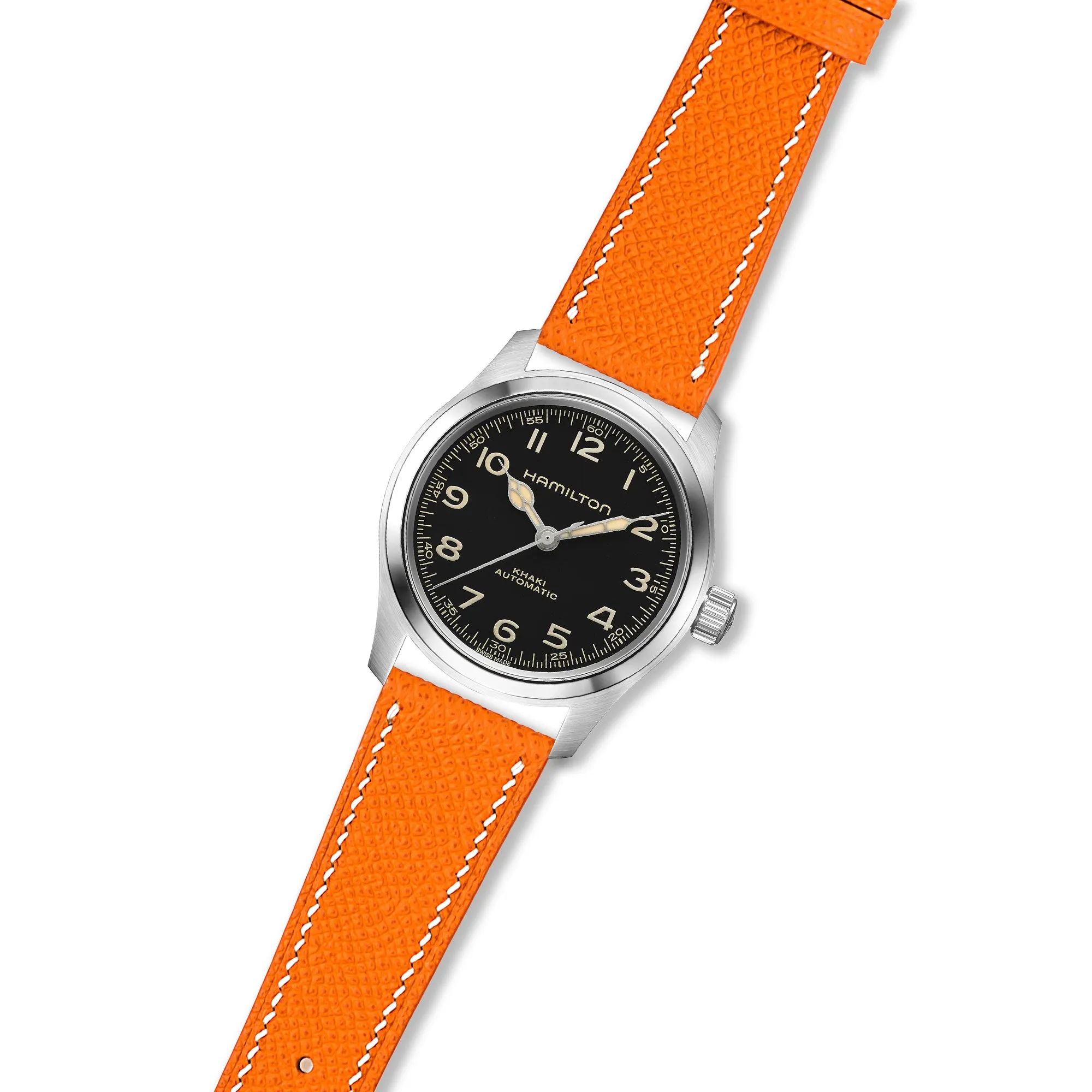 Epsom Leather Strap for Hamilton - Quick-Release - Orange (2439)