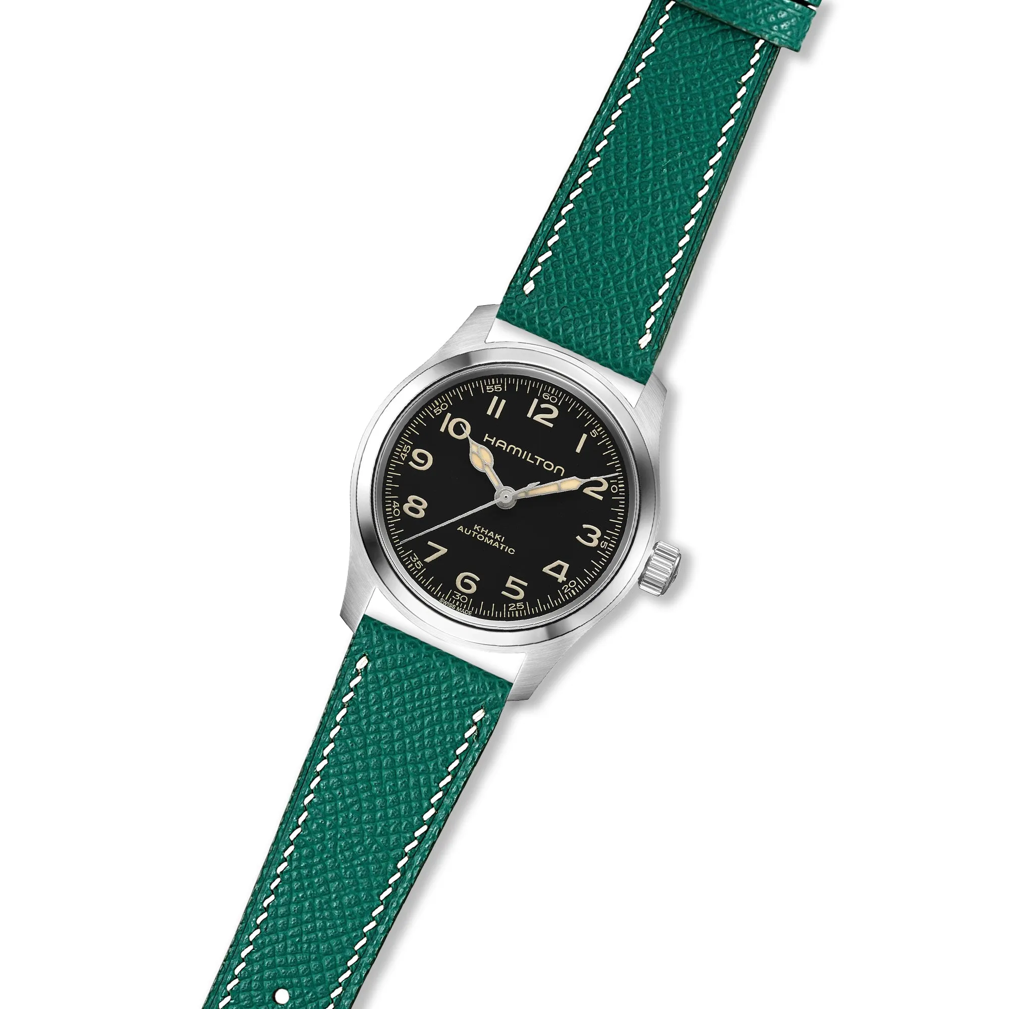 Epsom Leather Strap for Hamilton - Quick-Release - Orange (2439)