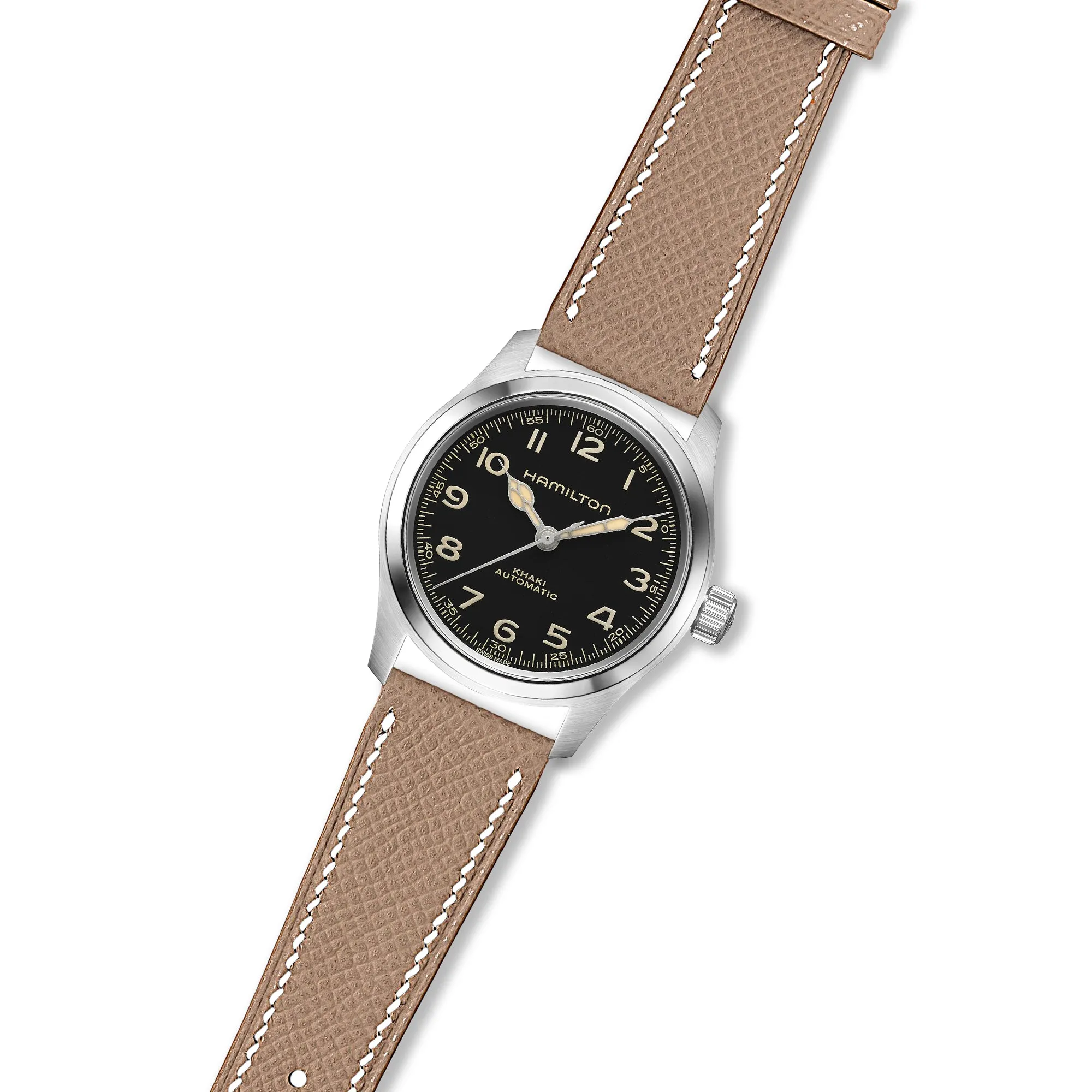 Epsom Leather Strap for Hamilton - Quick-Release - Orange (2439)