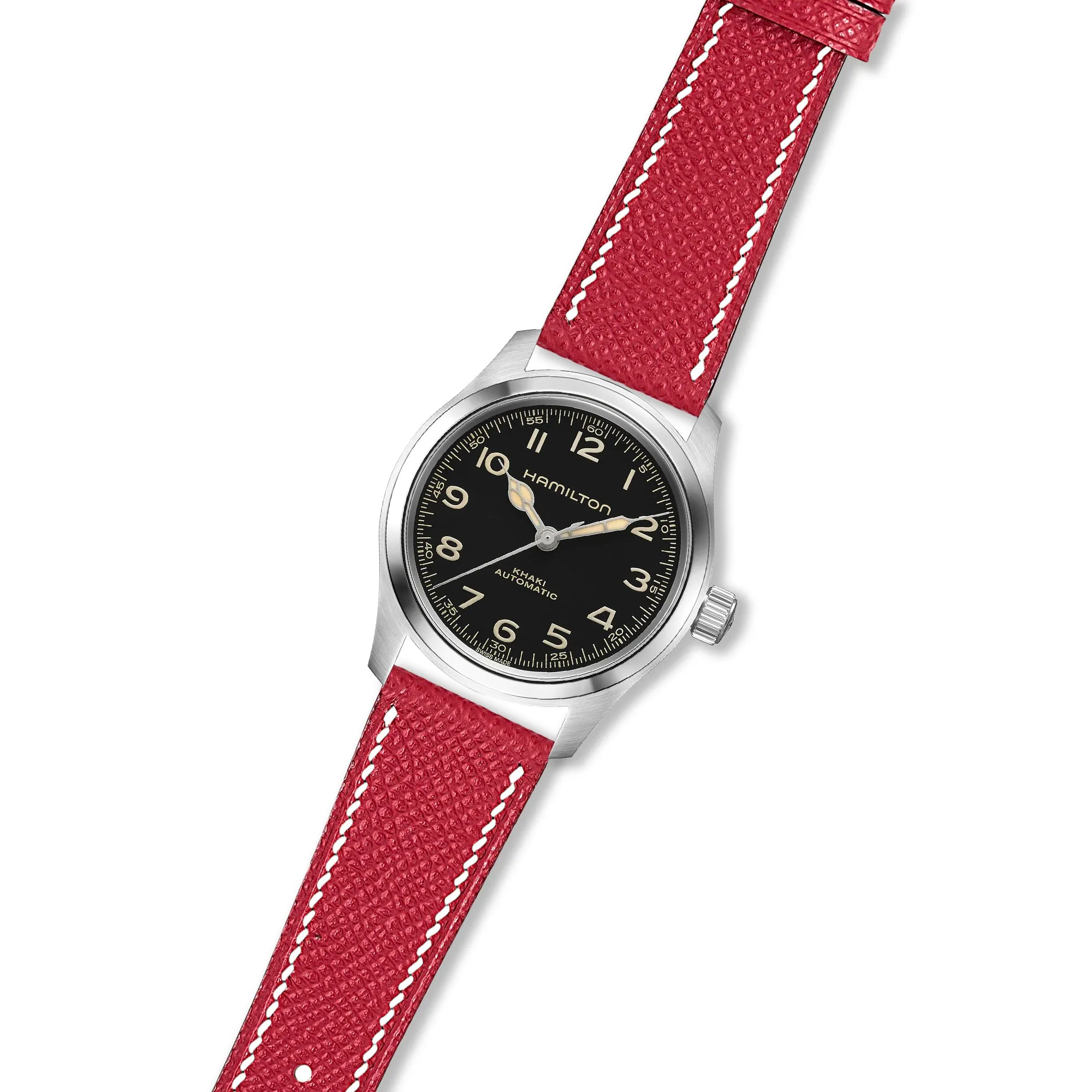 Epsom Leather Strap for Hamilton - Quick-Release - Orange (2439)