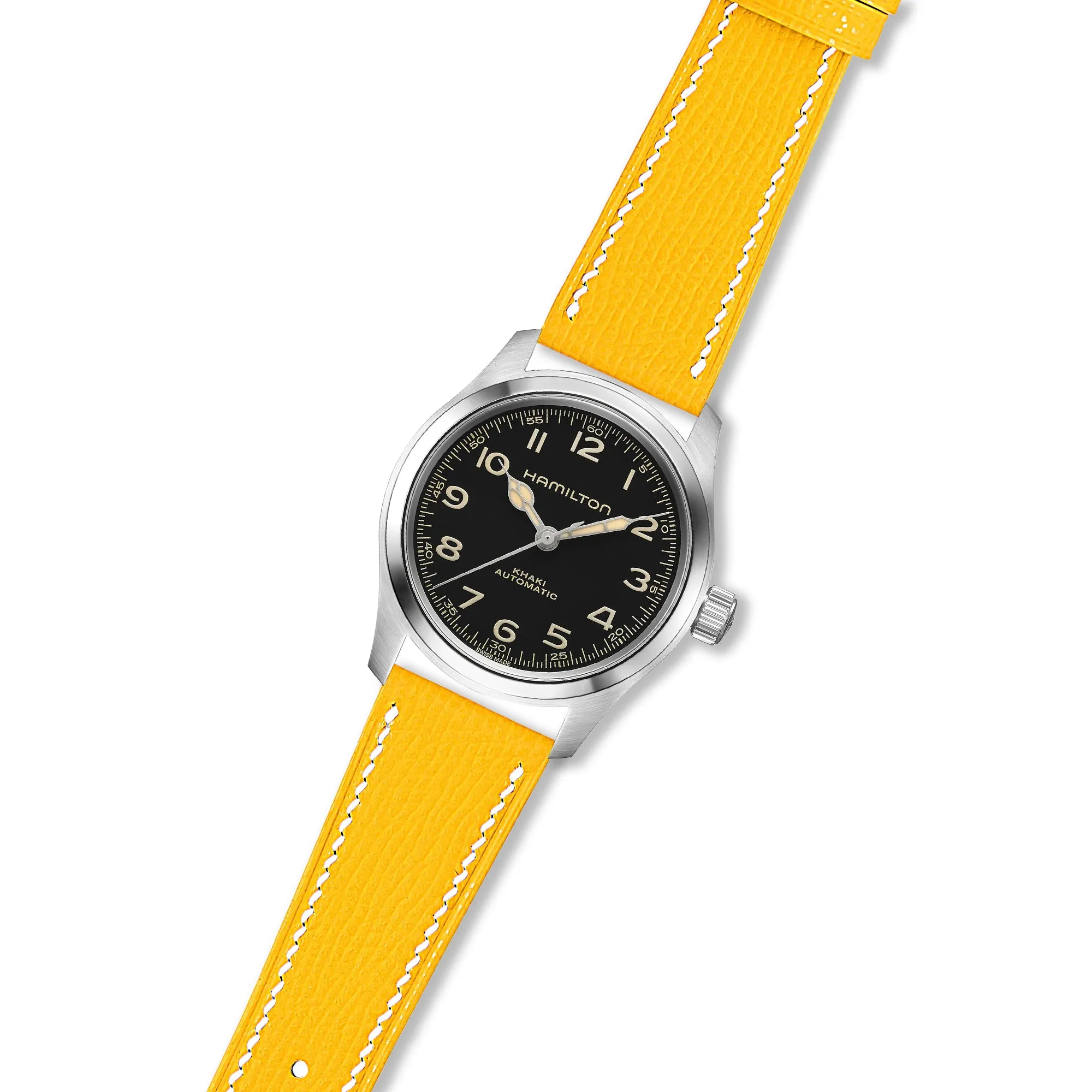 Epsom Leather Strap for Hamilton - Quick-Release - Orange (2439)