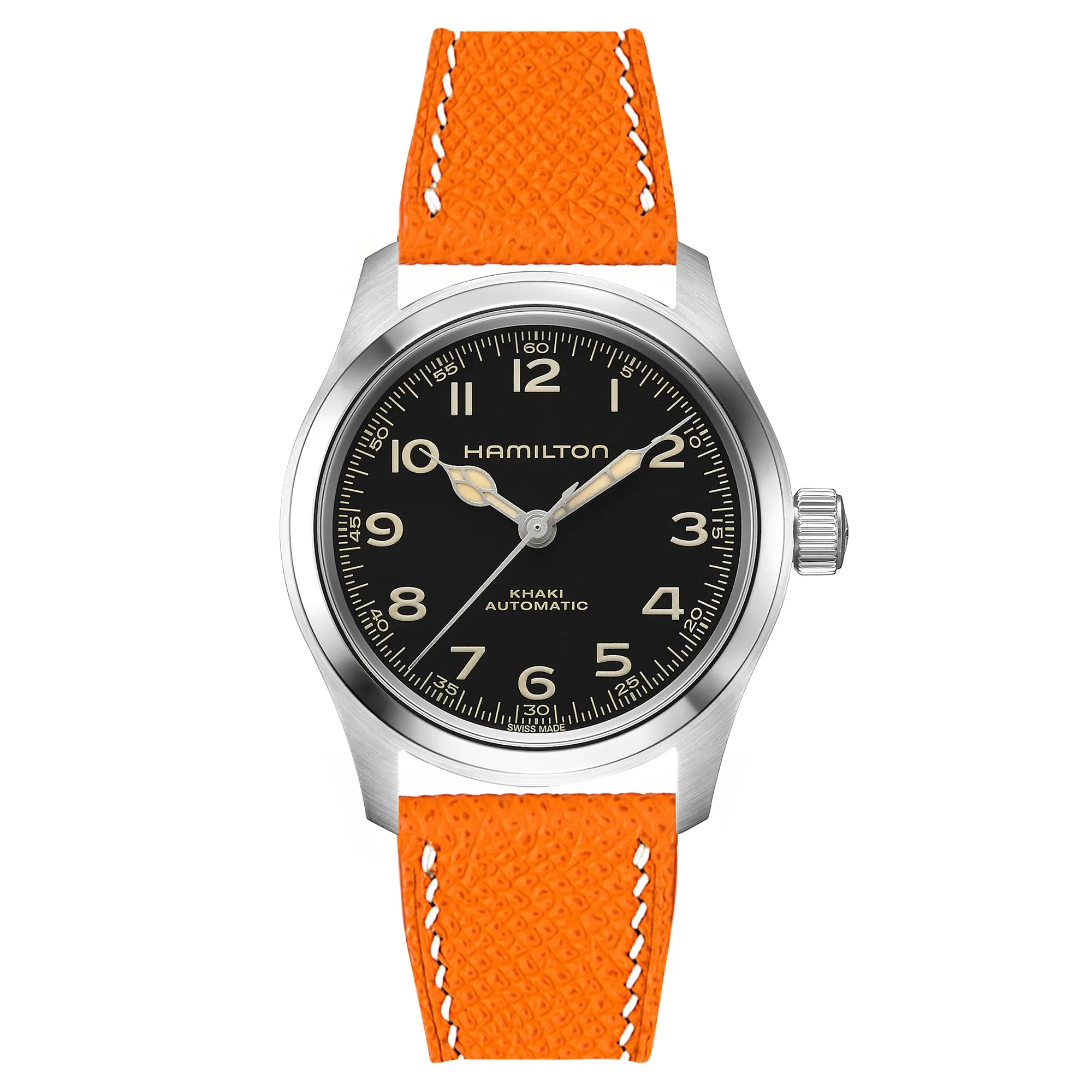 Epsom Leather Strap for Hamilton - Quick-Release - Orange (2439)