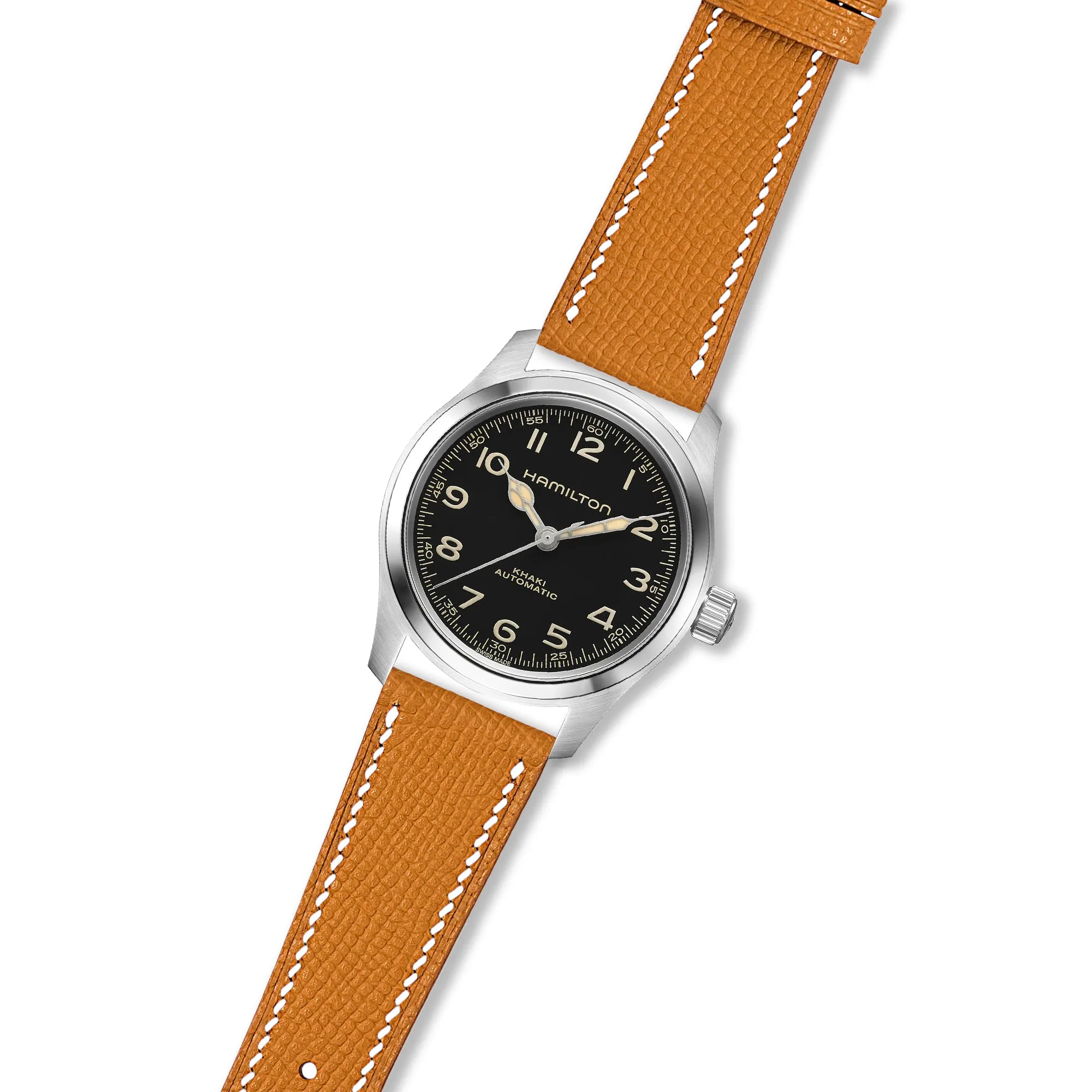Epsom Leather Strap for Hamilton - Quick-Release - Orange (2439)