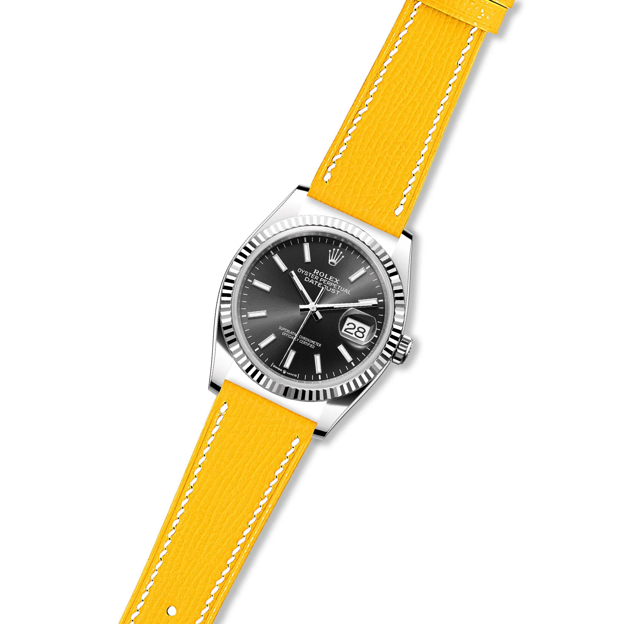 Epsom Leather Strap for Rolex Datejust - Quick-Release - Gris Asphalte (2439)