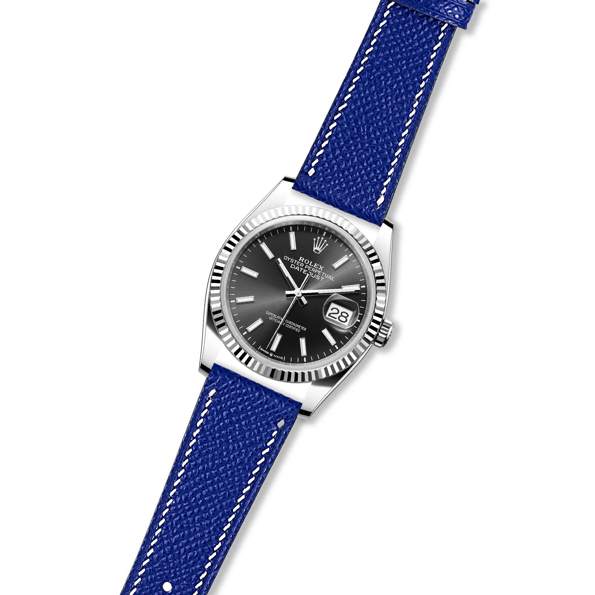 Epsom Leather Strap for Rolex Datejust - Quick-Release - Gris Asphalte (2439)