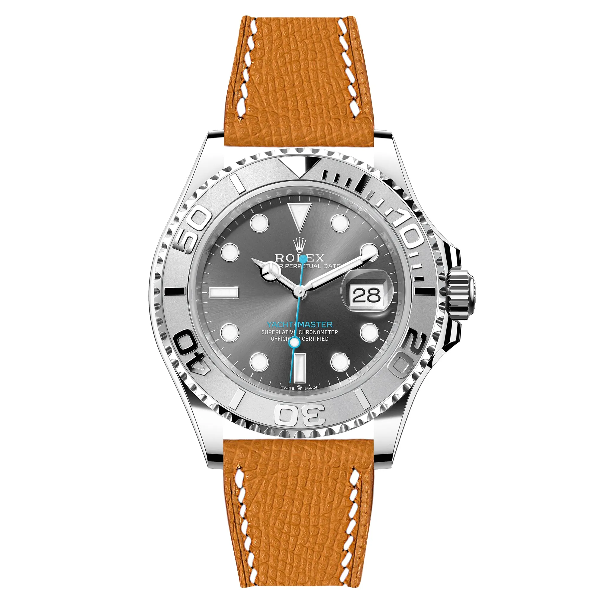Epsom Leather Strap for Rolex Datejust - Quick-Release - Gris Asphalte (2439)