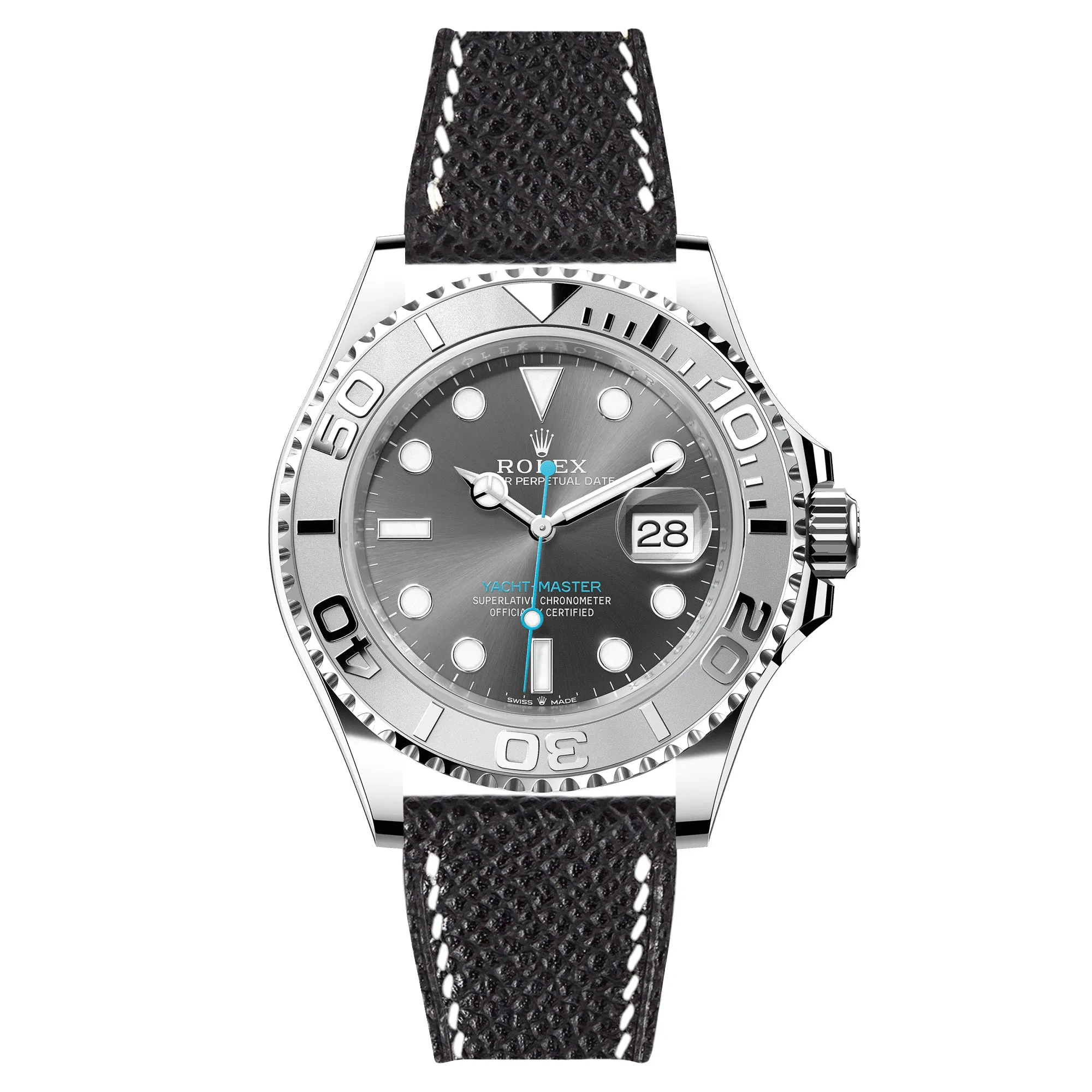 Epsom Leather Strap for Rolex Datejust - Quick-Release - Gris Asphalte (2439)
