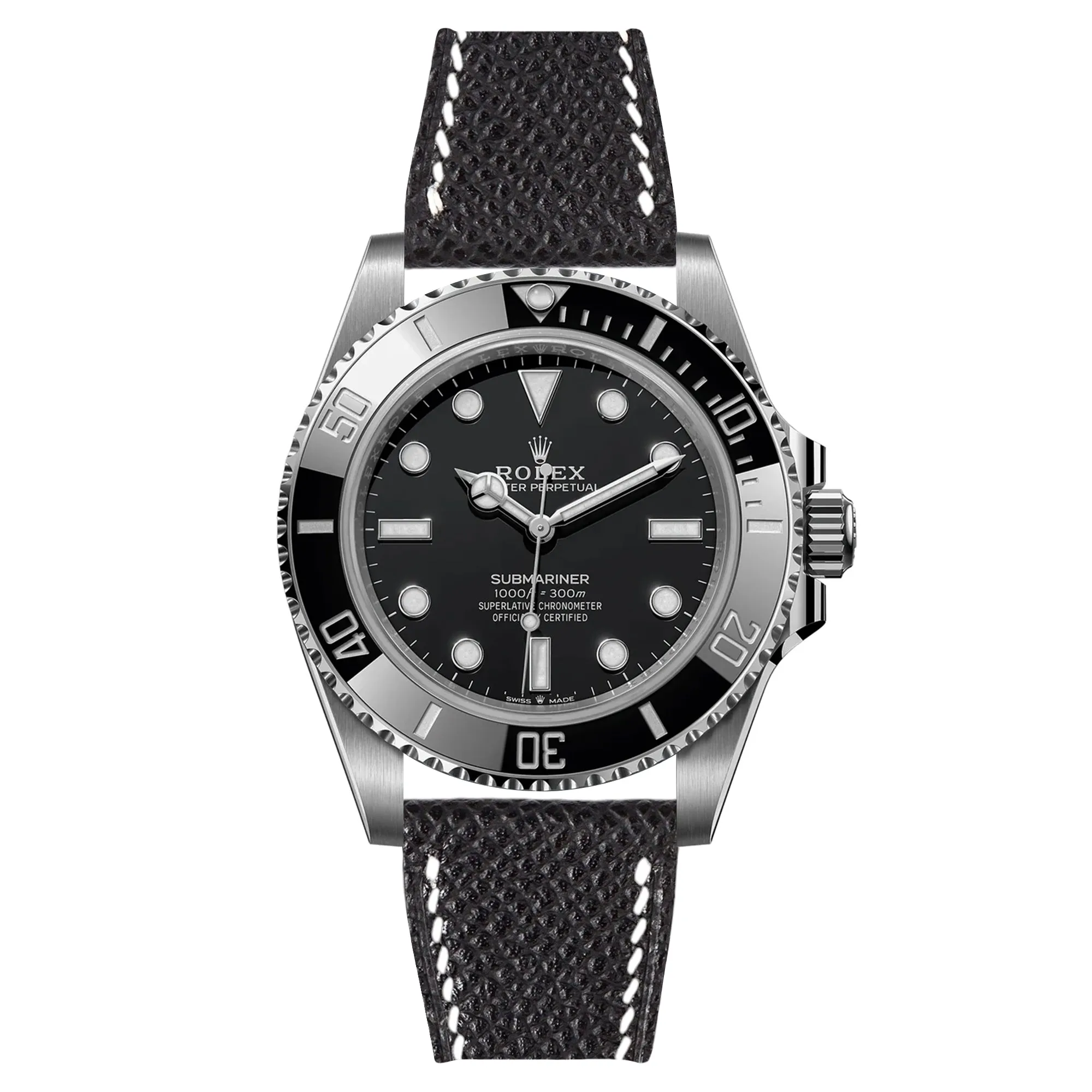 Epsom Leather Strap for Rolex Datejust - Quick-Release - Gris Asphalte (2439)