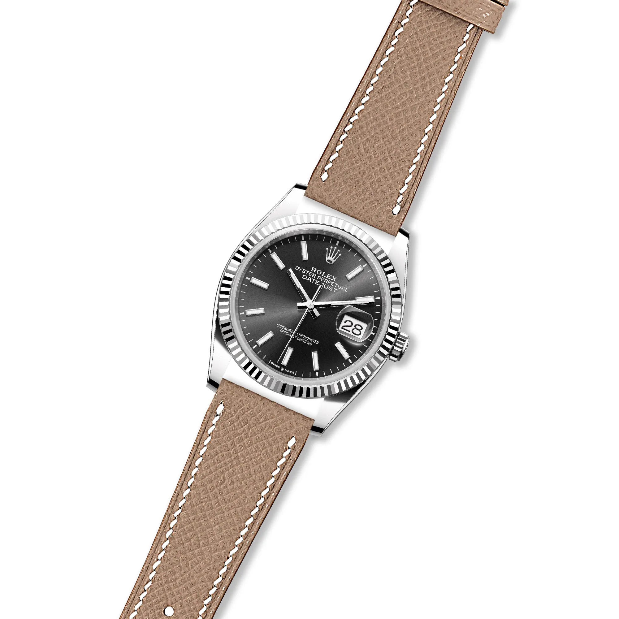 Epsom Leather Strap for Rolex Datejust - Quick-Release - Gris Asphalte (2439)