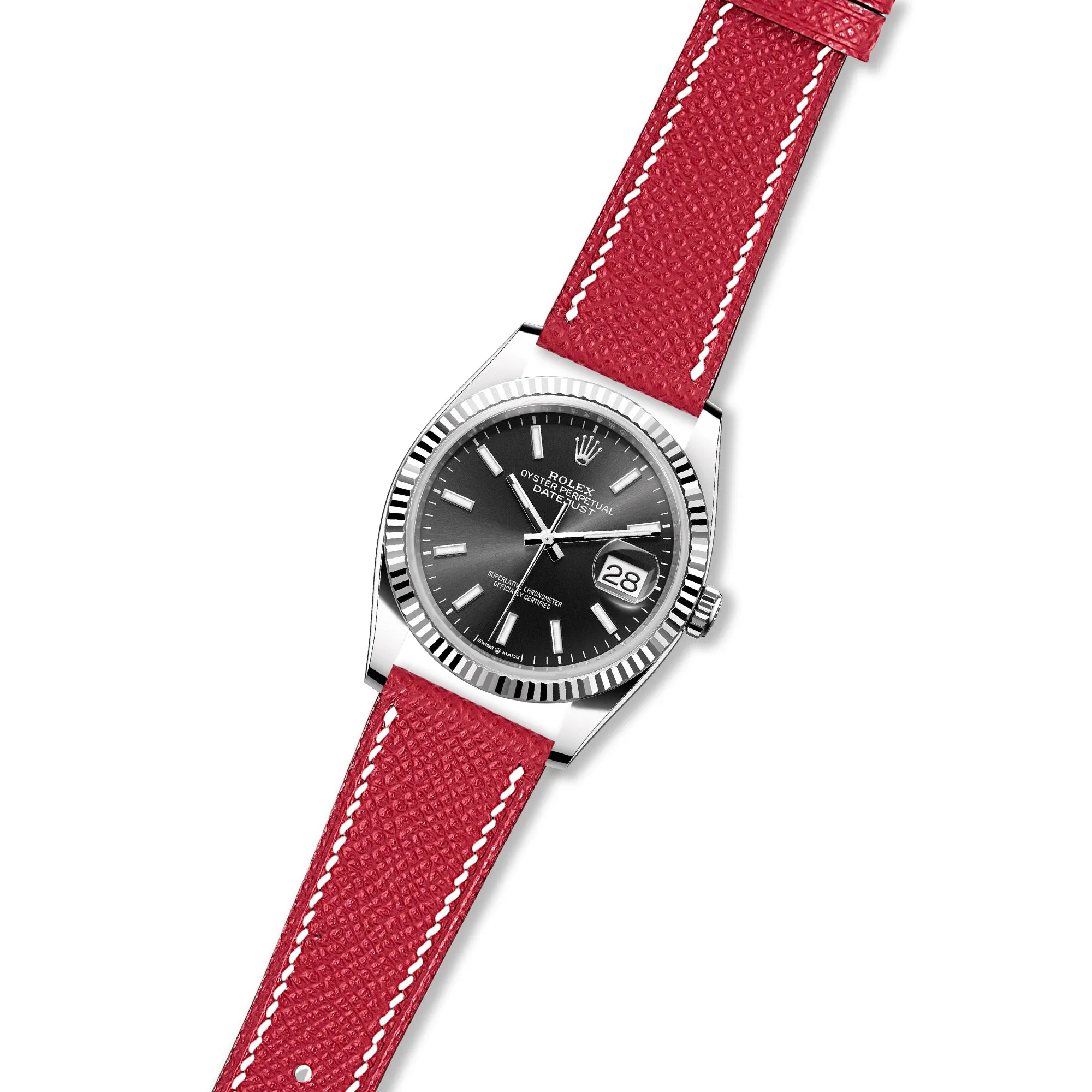 Epsom Leather Strap for Rolex Datejust - Quick-Release - Gris Asphalte (2439)