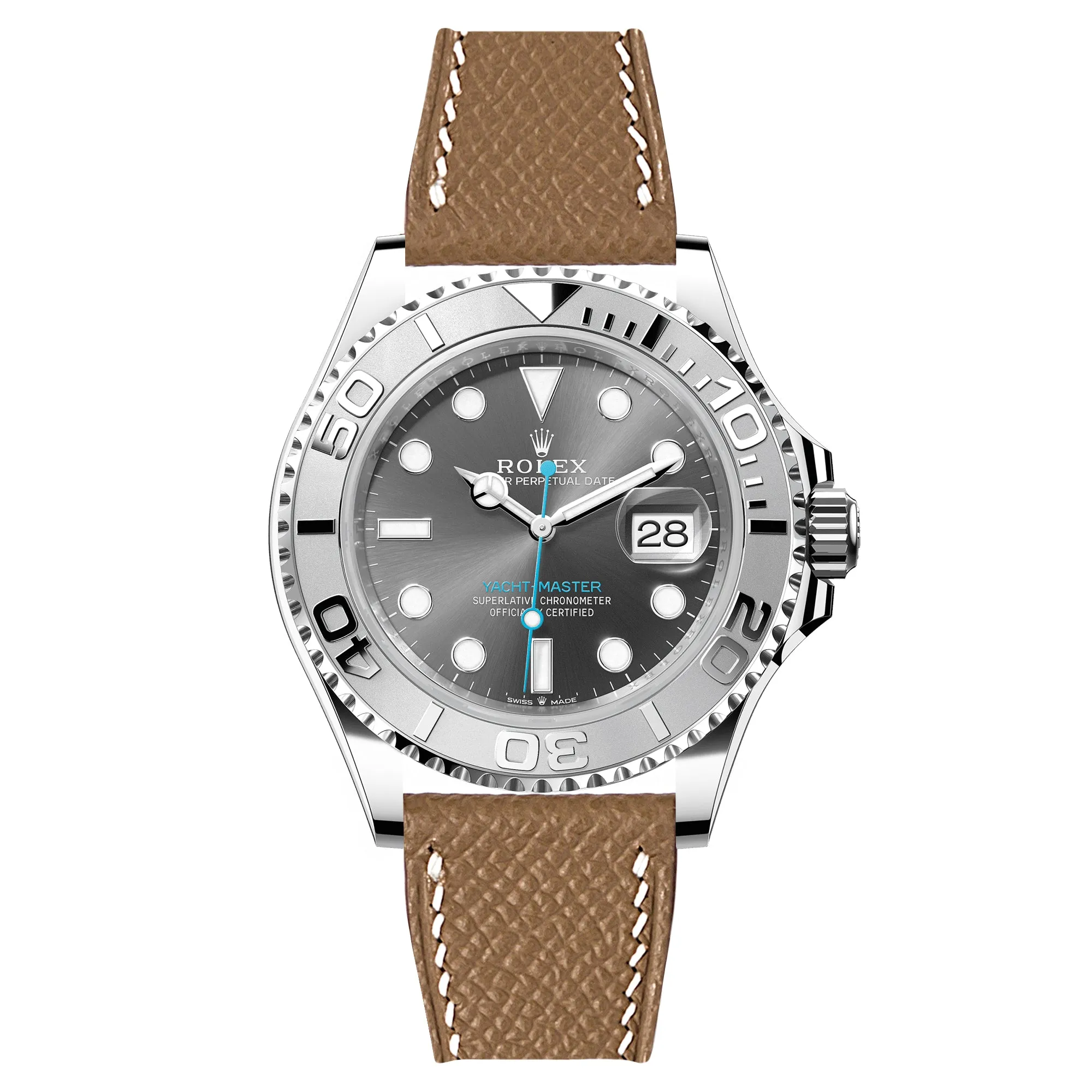 Epsom Leather Strap for Rolex Datejust - Quick-Release - Gris Asphalte (2439)
