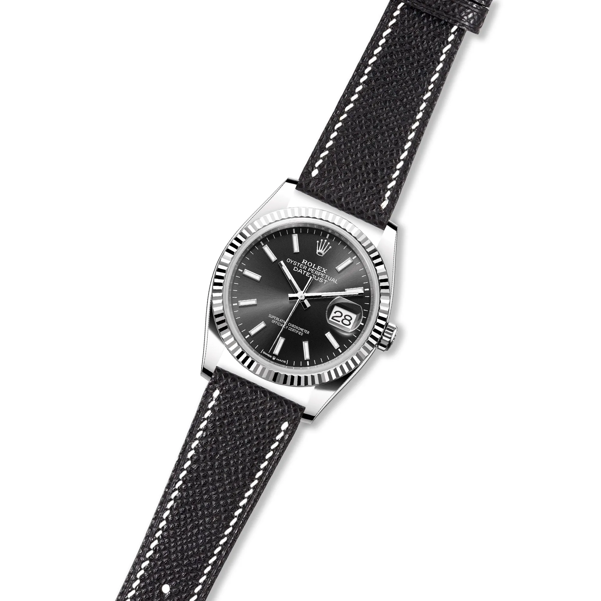 Epsom Leather Strap for Rolex Datejust - Quick-Release - Gris Asphalte (2439)