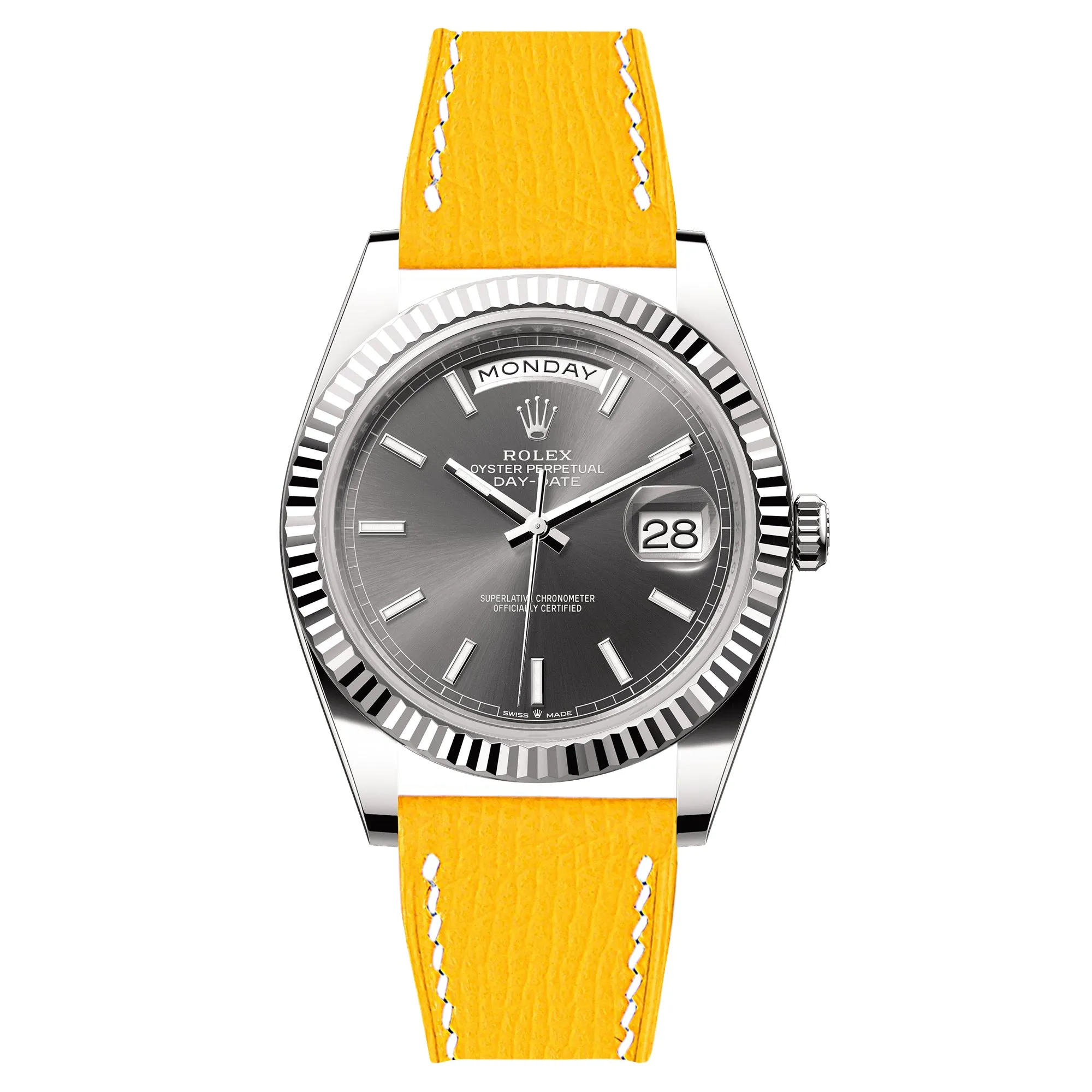 Epsom Leather Strap for Rolex Datejust - Quick-Release - Gris Asphalte (2439)