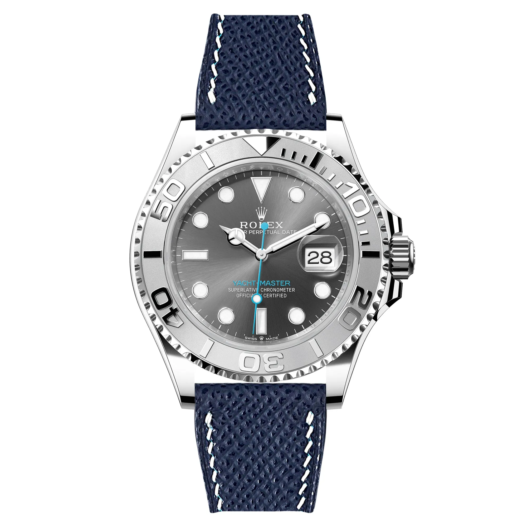 Epsom Leather Strap for Rolex Datejust - Quick-Release - Gris Asphalte (2439)