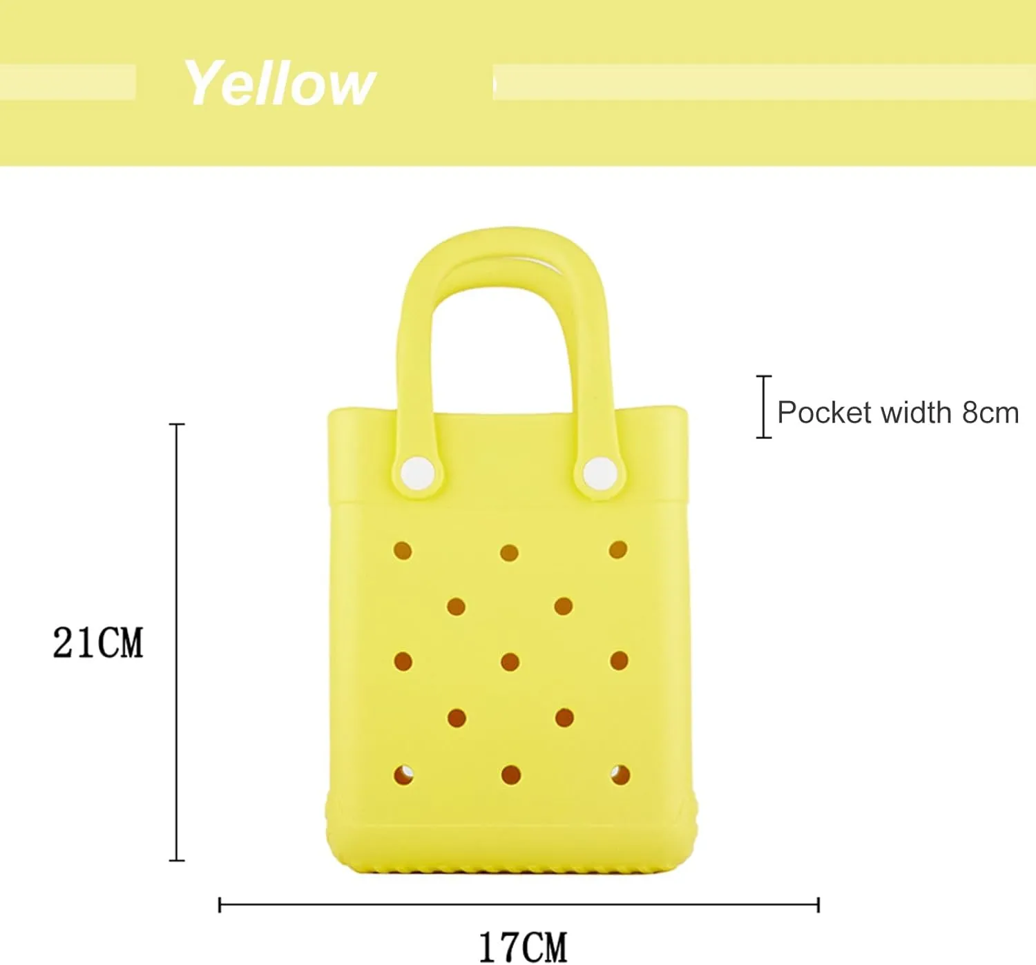 EVA Waterproof Mini Beach Tote, Bitty Rubber Travel Bags Sandproof X Small Size Handbag for Sports Gym Travel Market Outdoor