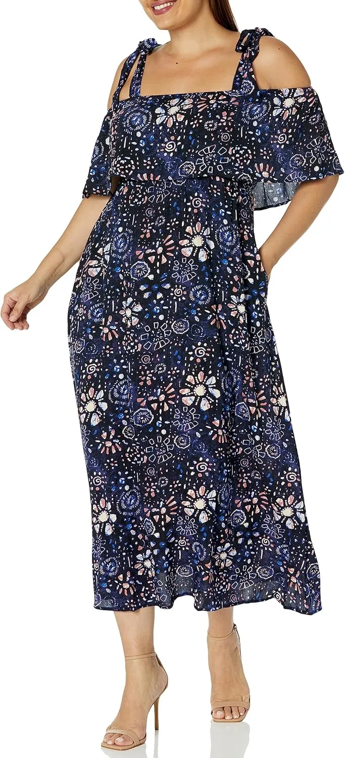 EVANS Women's Plus Size Dress Oslo Maxi