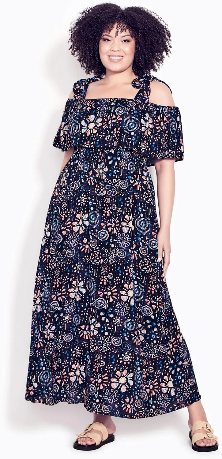 EVANS Women's Plus Size Dress Oslo Maxi