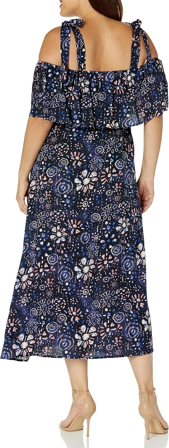 EVANS Women's Plus Size Dress Oslo Maxi