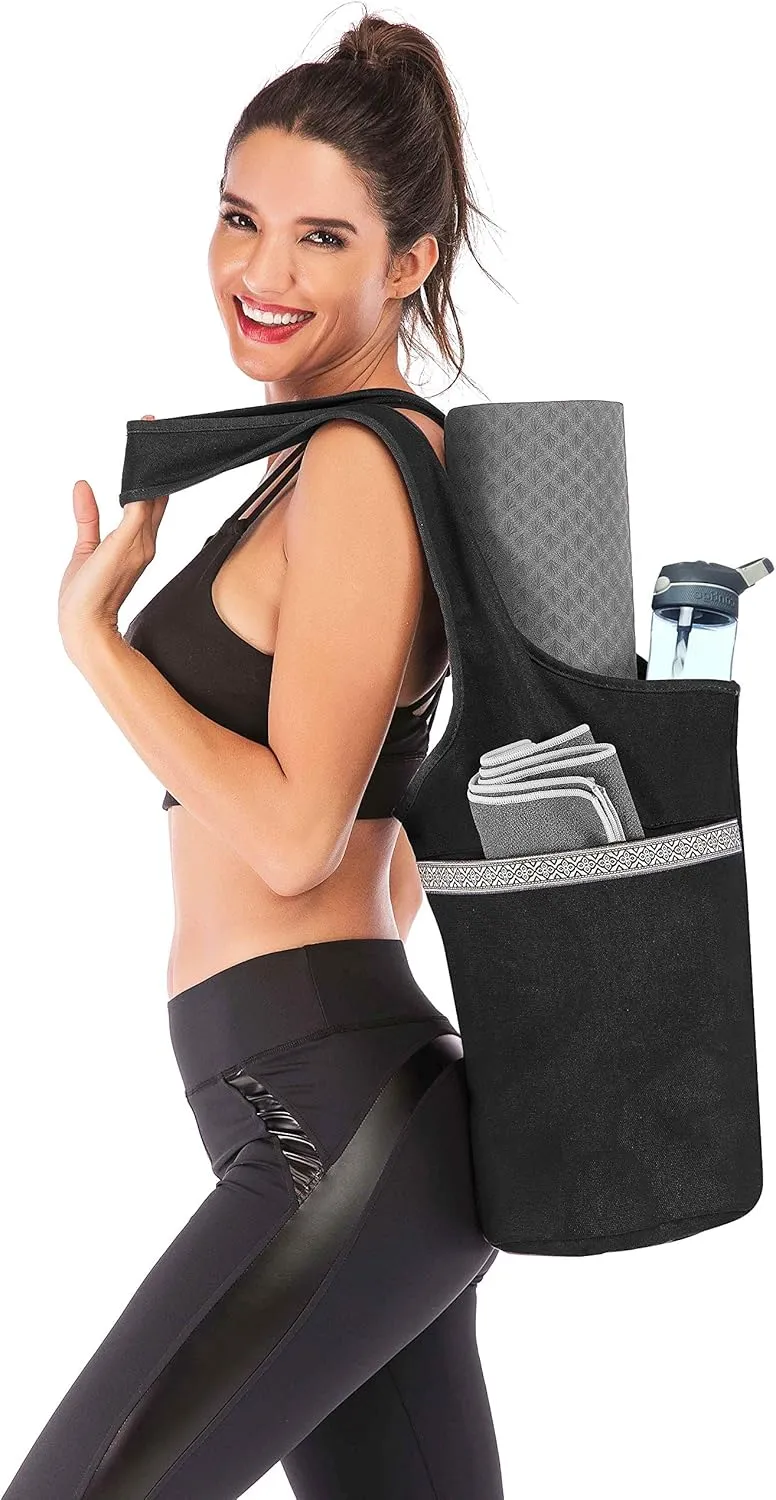 Ewedoos Yoga Mat Bag Yoga Bags with Large Size Pocket and Zipper Pocket, Fit Most Size Mats