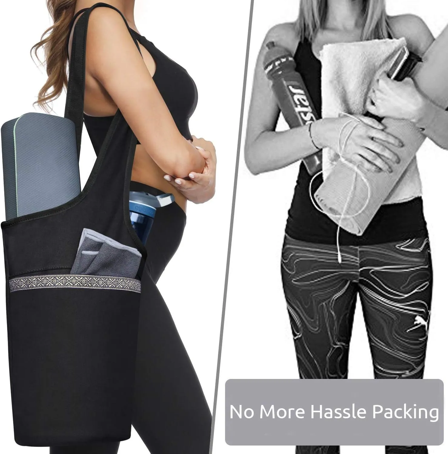 Ewedoos Yoga Mat Bag Yoga Bags with Large Size Pocket and Zipper Pocket, Fit Most Size Mats