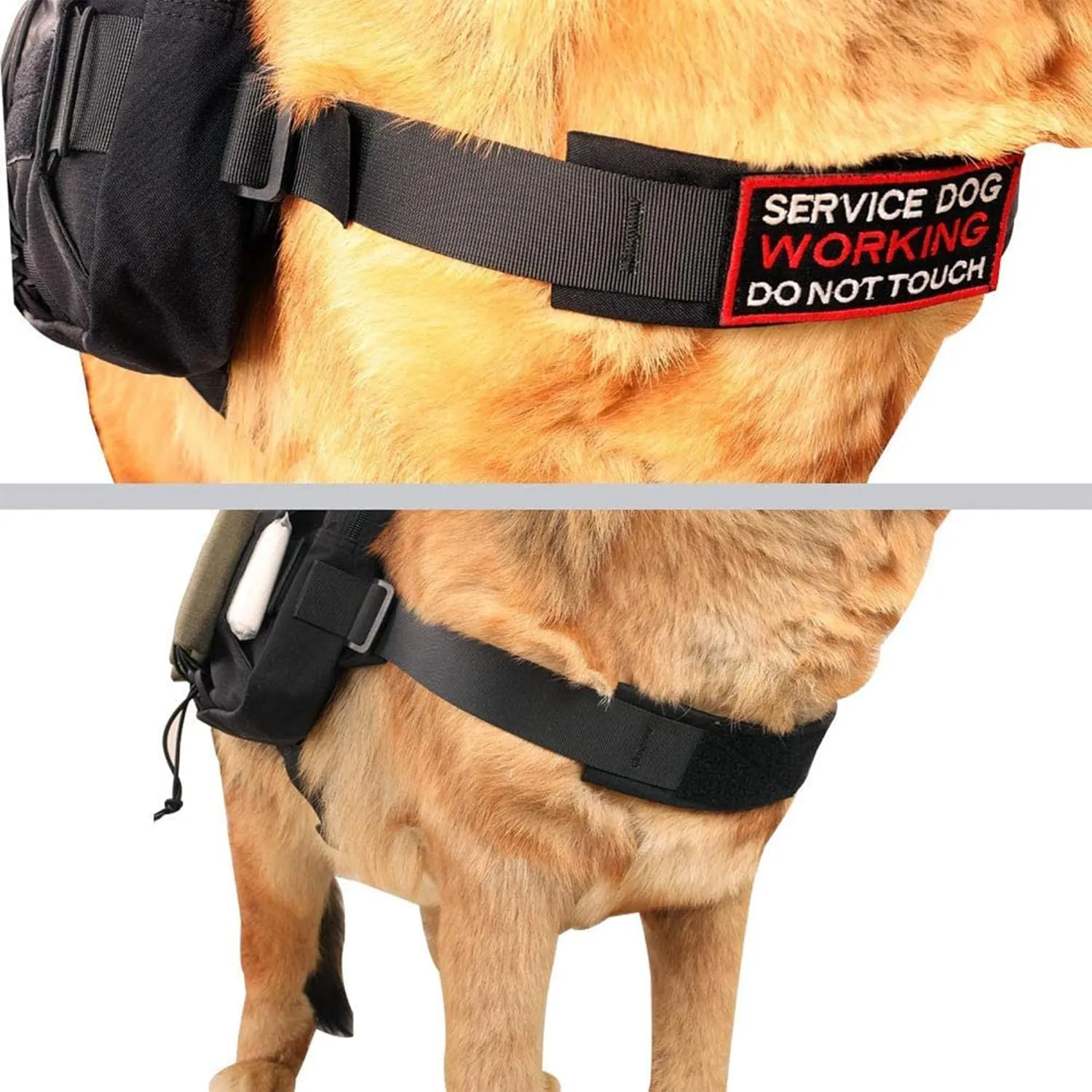EXCELLENT ELITE SPANKER Dog Pack Hound Dog Saddle Bag Backpack for Travel Camping Hiking Medium & Large Dog with 2 Capacious Side Pockets(Black-L)