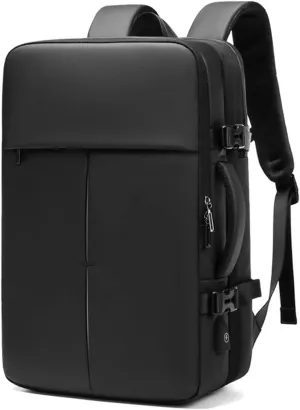 Expandable Backpack for Men,19 in Large-Capacity Laptop Backpacks with USB Charging Interface,Outdoor Whistle, Functional Travel Handbag, Dry and Wet Separation Bag
