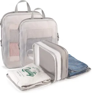 Expandable Double-Sided Compression Packing Cube，3 Set Lightweight Double Deck Organizer Bag Carry on Luggage Backpack Suitcases，Women Travel Accessories for Separate Clean and Dirty Clothes