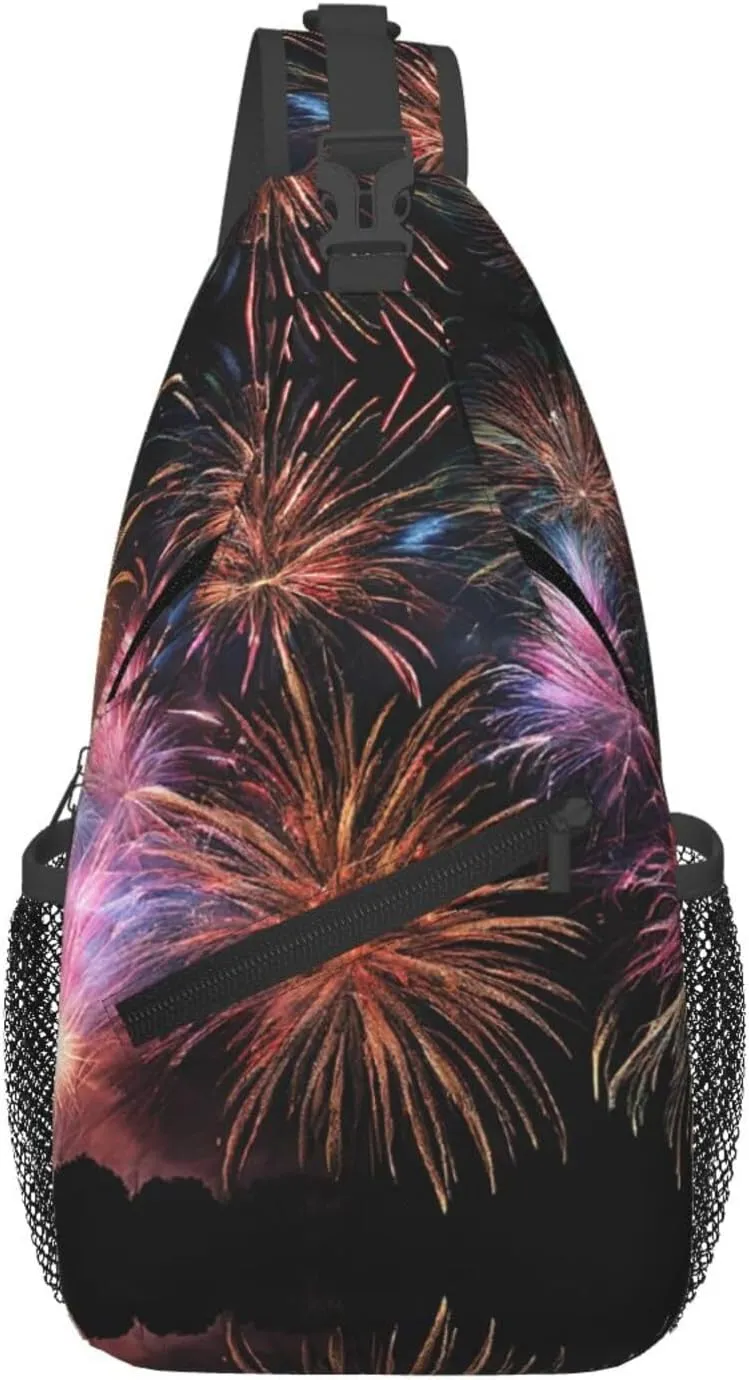 Explosion Firework 3d Print Cross Chest Bag Diagonally Durable & Comfortable For Travel And Daily Use
