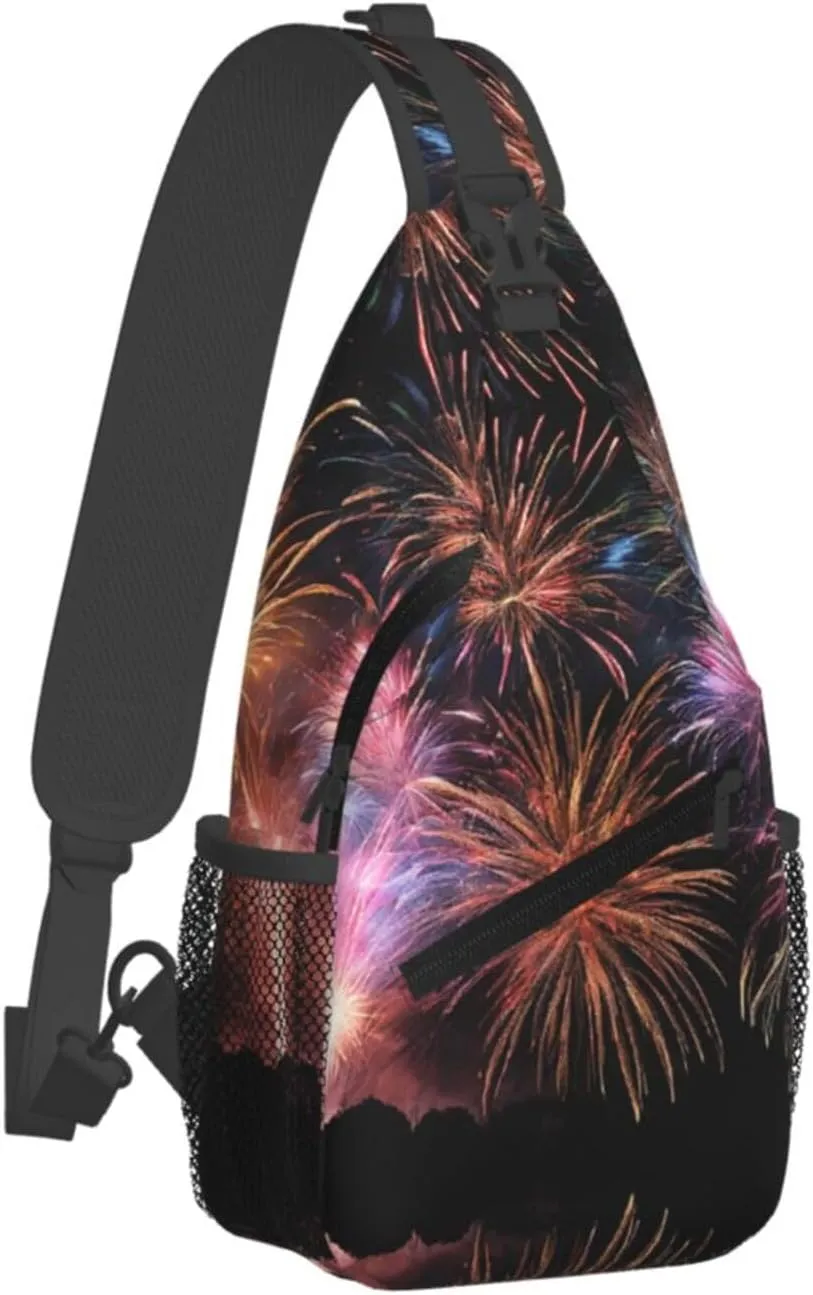 Explosion Firework 3d Print Cross Chest Bag Diagonally Durable & Comfortable For Travel And Daily Use