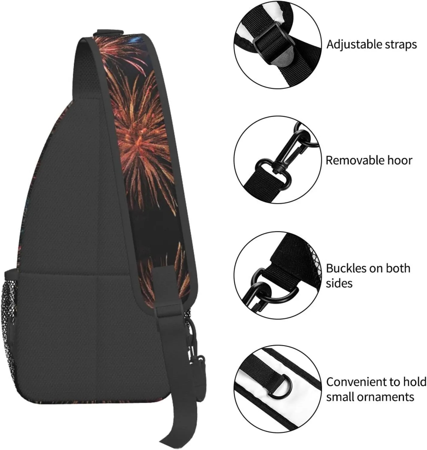 Explosion Firework 3d Print Cross Chest Bag Diagonally Durable & Comfortable For Travel And Daily Use