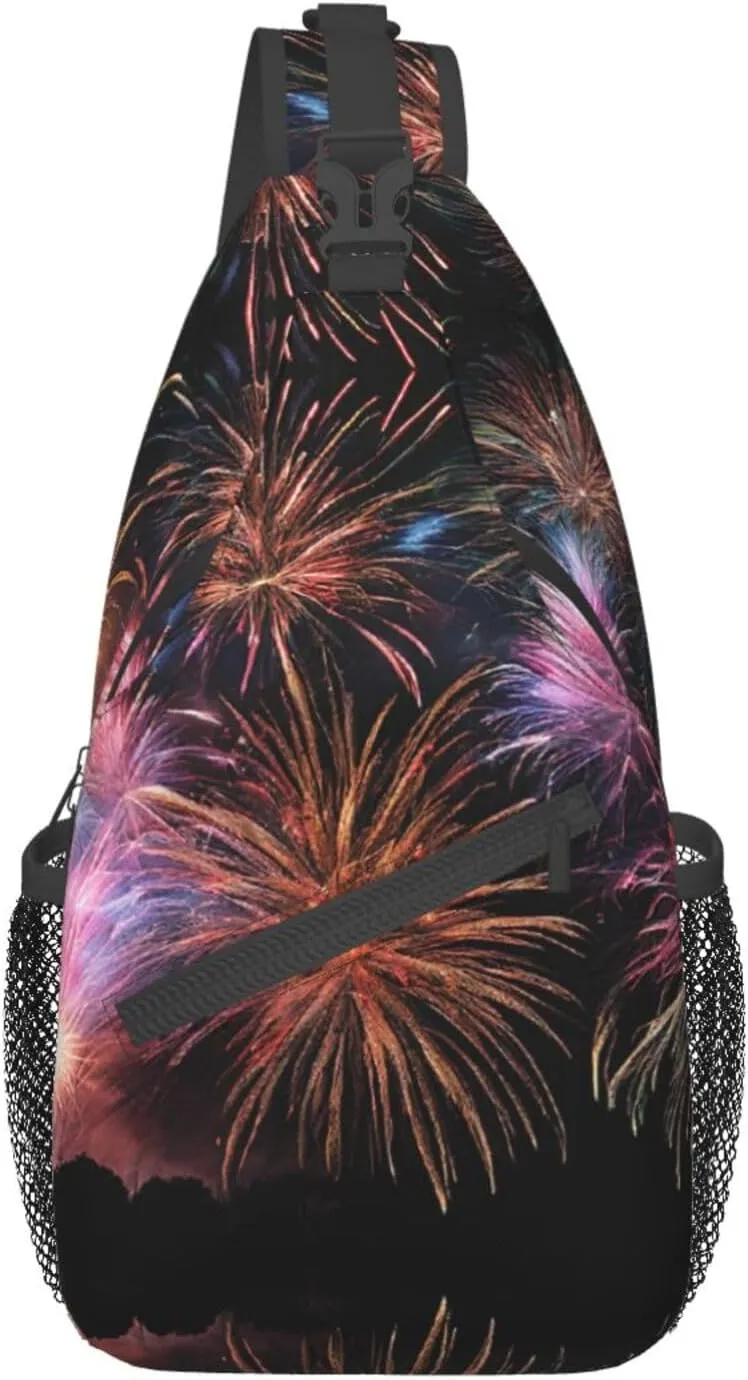 Explosion Firework 3d Print Cross Chest Bag Diagonally Durable & Comfortable For Travel And Daily Use