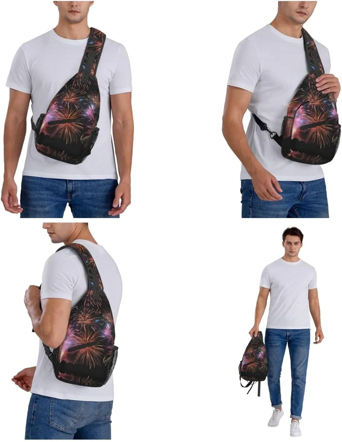 Explosion Firework 3d Print Cross Chest Bag Diagonally Durable & Comfortable For Travel And Daily Use