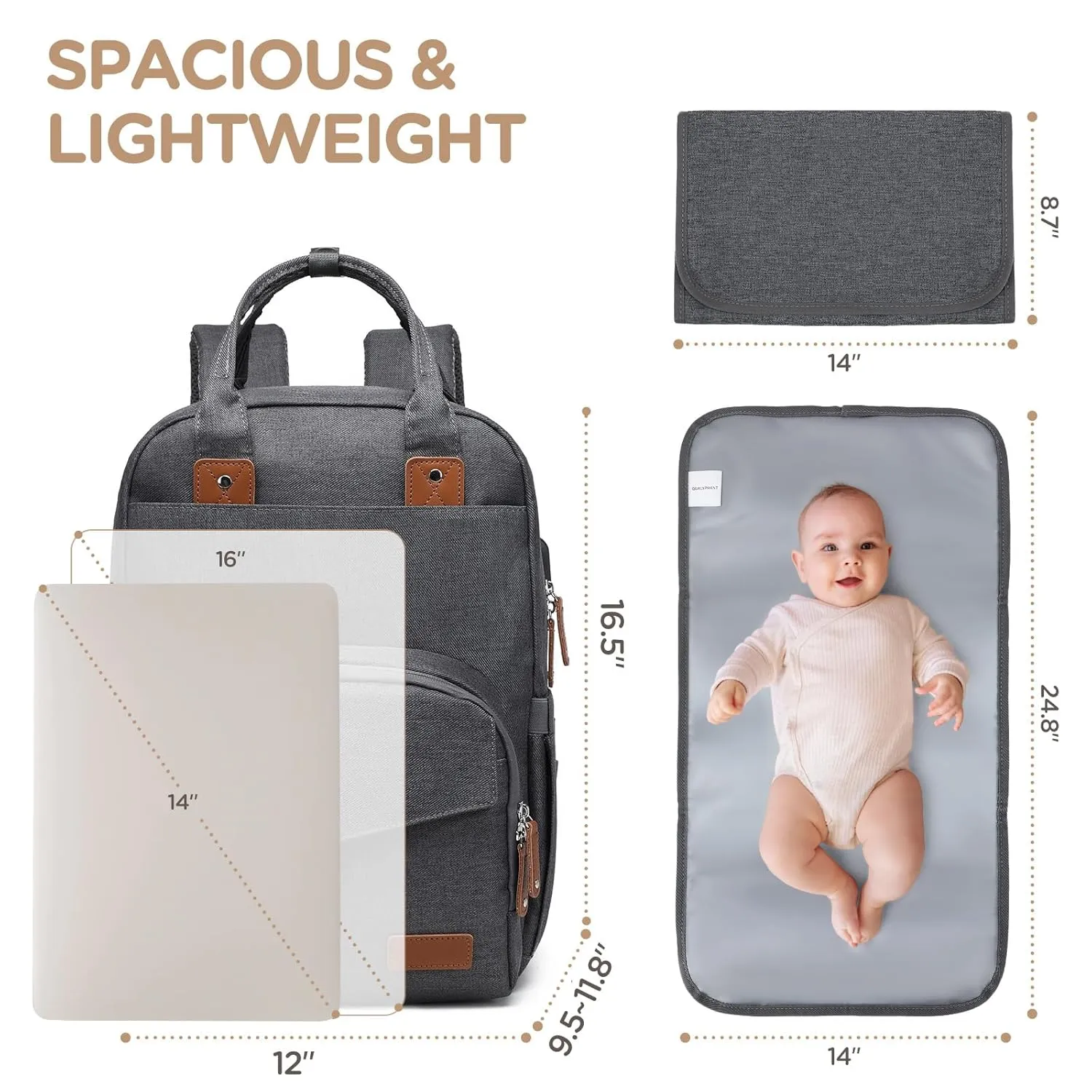 Extra Large Diaper Bag for 2 Kids - Expandable 35L Twin Baby Bags Backpack with 4 Insulated & 16" Laptop Pocket & 2 Compartments - Big Diapers Backpacks - Travel Pañaleras Para Bebe, Unisex