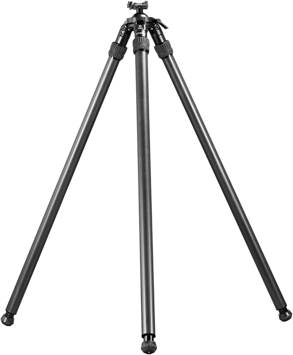 FANAUE ST-45 Hunting Tripod with Arca Swiss Quick Release Plate, Carbon Fiber Shooting Tripod for Hunting with 360 Degree Rotating Ball Head Adapter, Rifles Rest Saddle Stand for Mlok Mount System