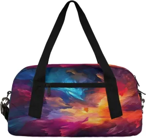 Feathers Cosmic Stars Kids Duffle Bag Boys Girls Small Sport Dance Gym Bag for Overnight Travel Weekender Carry On