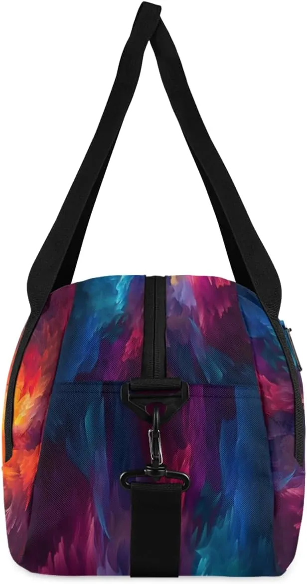 Feathers Cosmic Stars Kids Duffle Bag Boys Girls Small Sport Dance Gym Bag for Overnight Travel Weekender Carry On