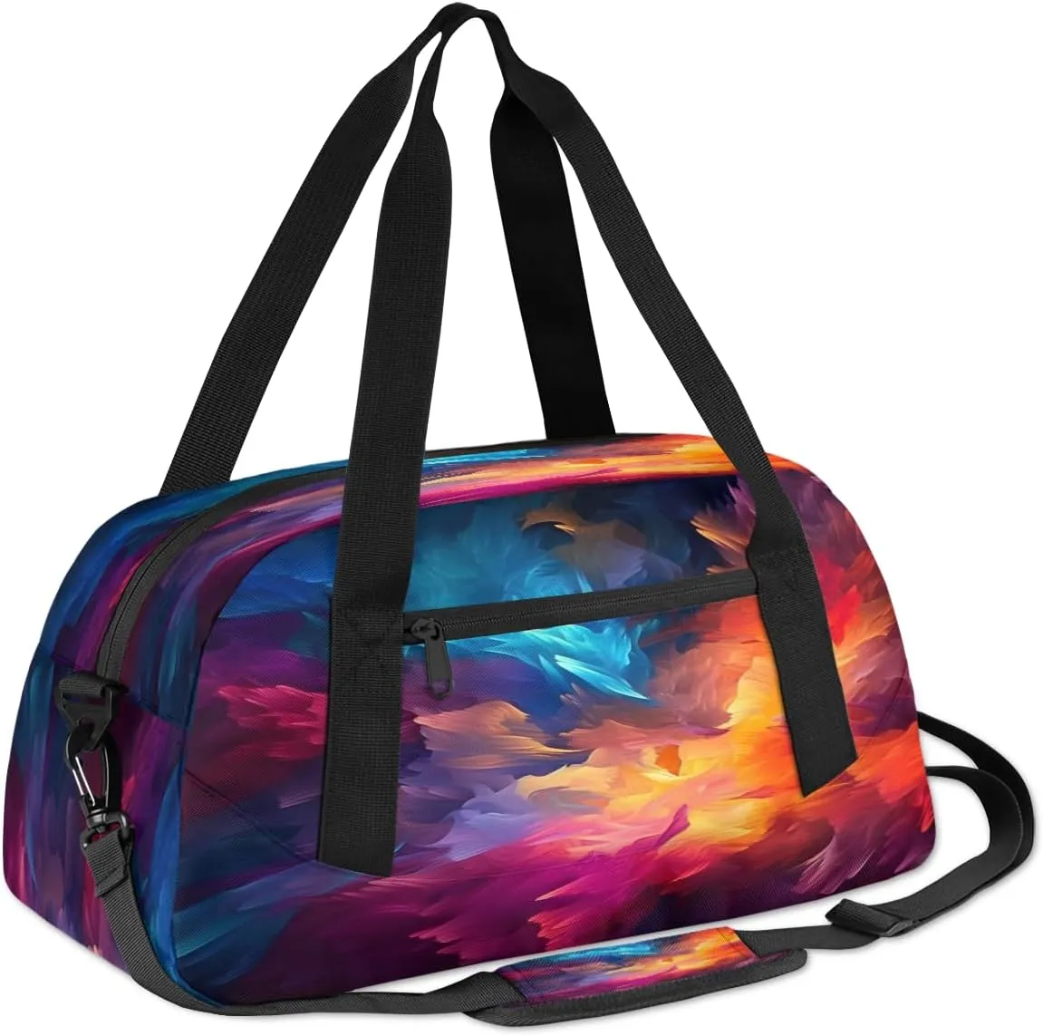 Feathers Cosmic Stars Kids Duffle Bag Boys Girls Small Sport Dance Gym Bag for Overnight Travel Weekender Carry On