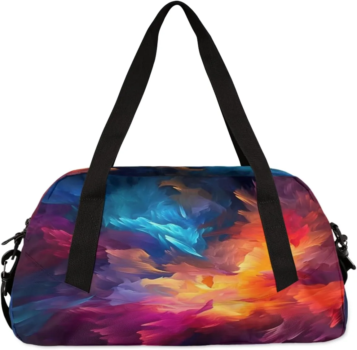Feathers Cosmic Stars Kids Duffle Bag Boys Girls Small Sport Dance Gym Bag for Overnight Travel Weekender Carry On