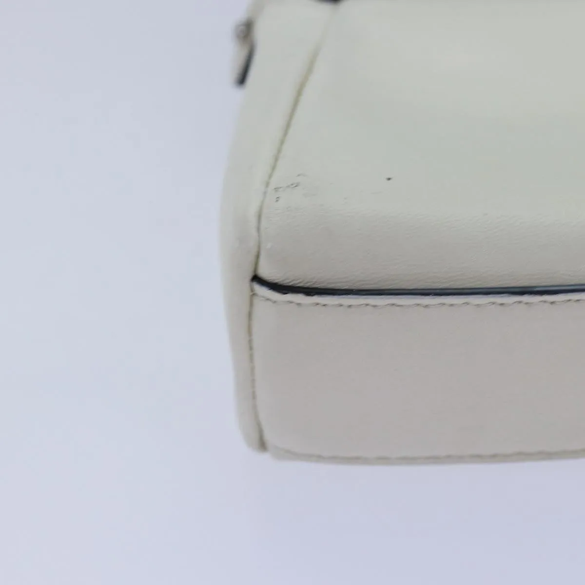 FENDI Peek A Boo Small Shoulder Bag Leather 2way White 87645