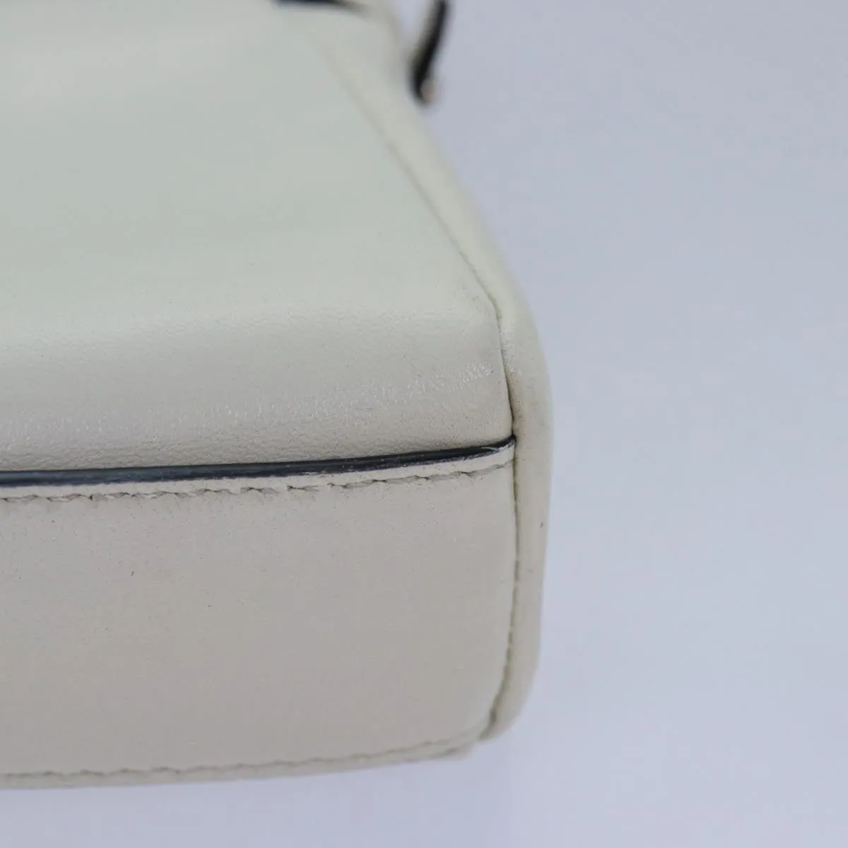 FENDI Peek A Boo Small Shoulder Bag Leather 2way White 87645