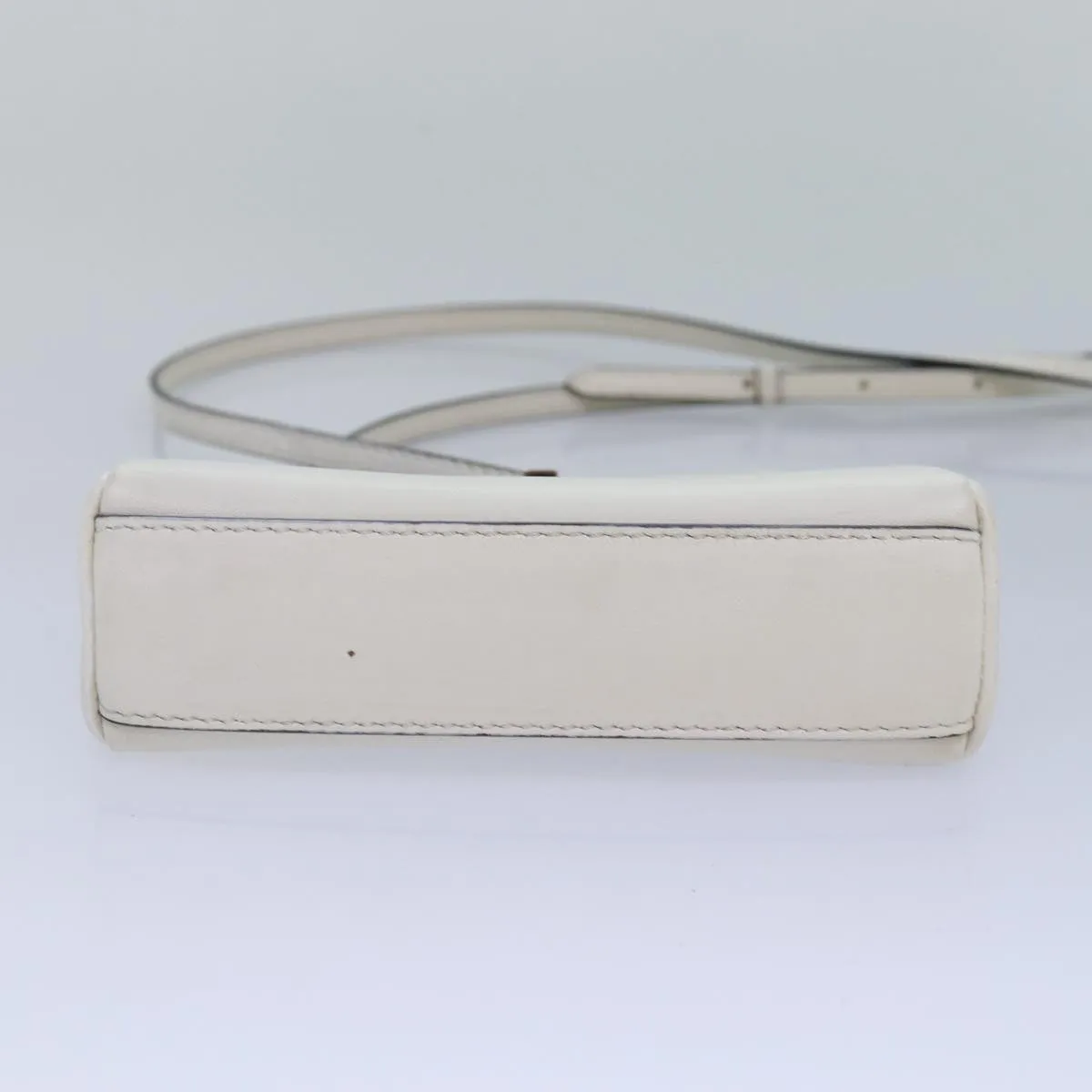 FENDI Peek A Boo Small Shoulder Bag Leather 2way White 87645