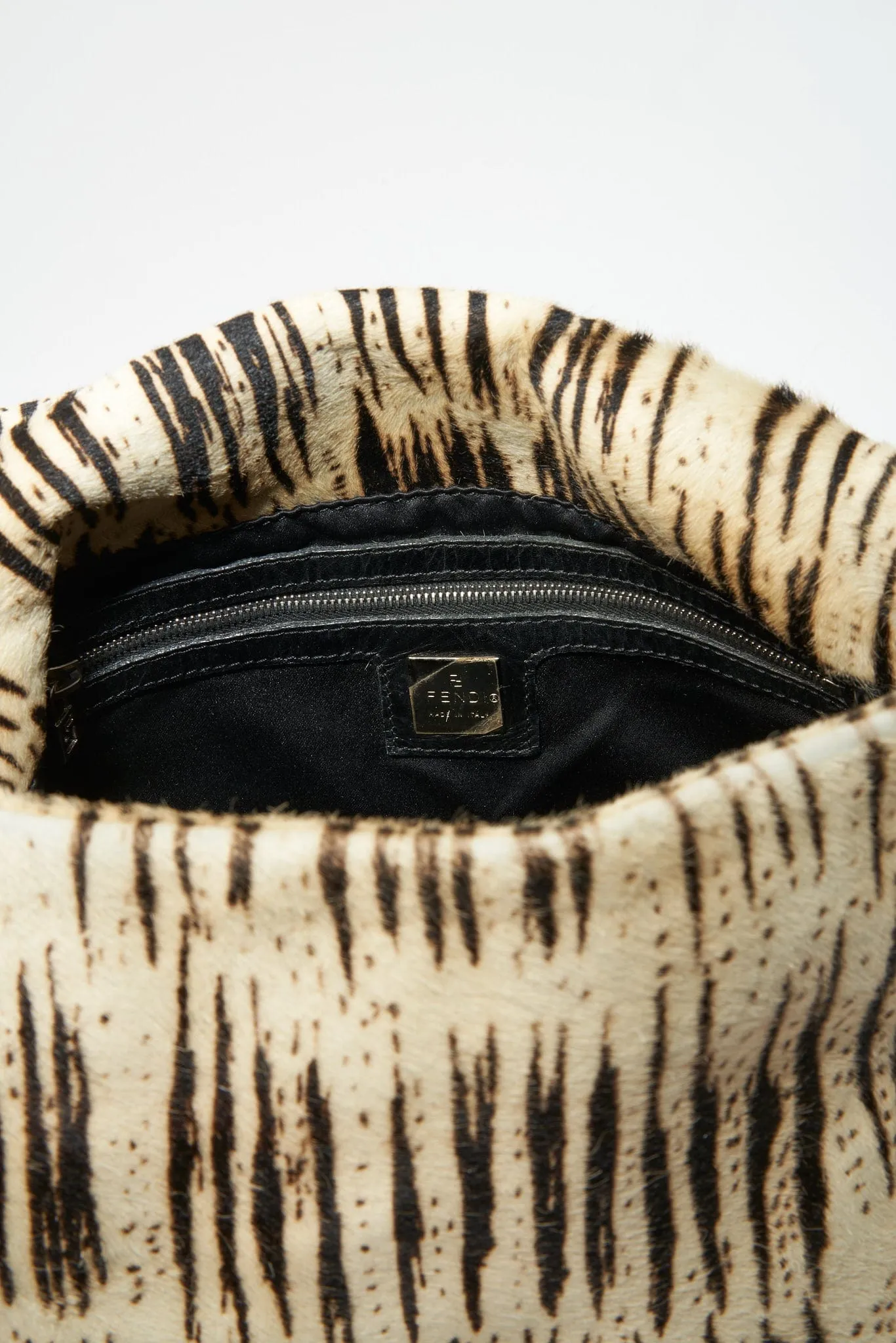 Fendi Vintage Mamma Baguette in Zebra Print Calf Hair