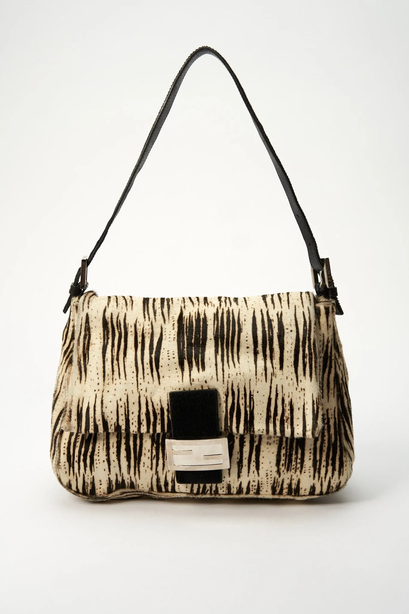 Fendi Vintage Mamma Baguette in Zebra Print Calf Hair