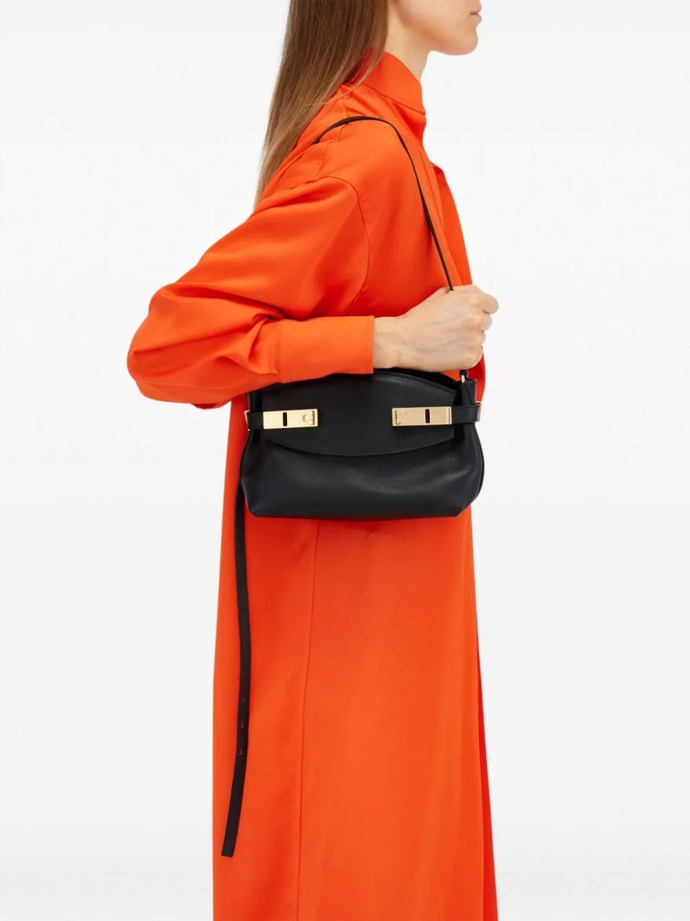 Ferragamo Hug Small Leather Shoulder Bag