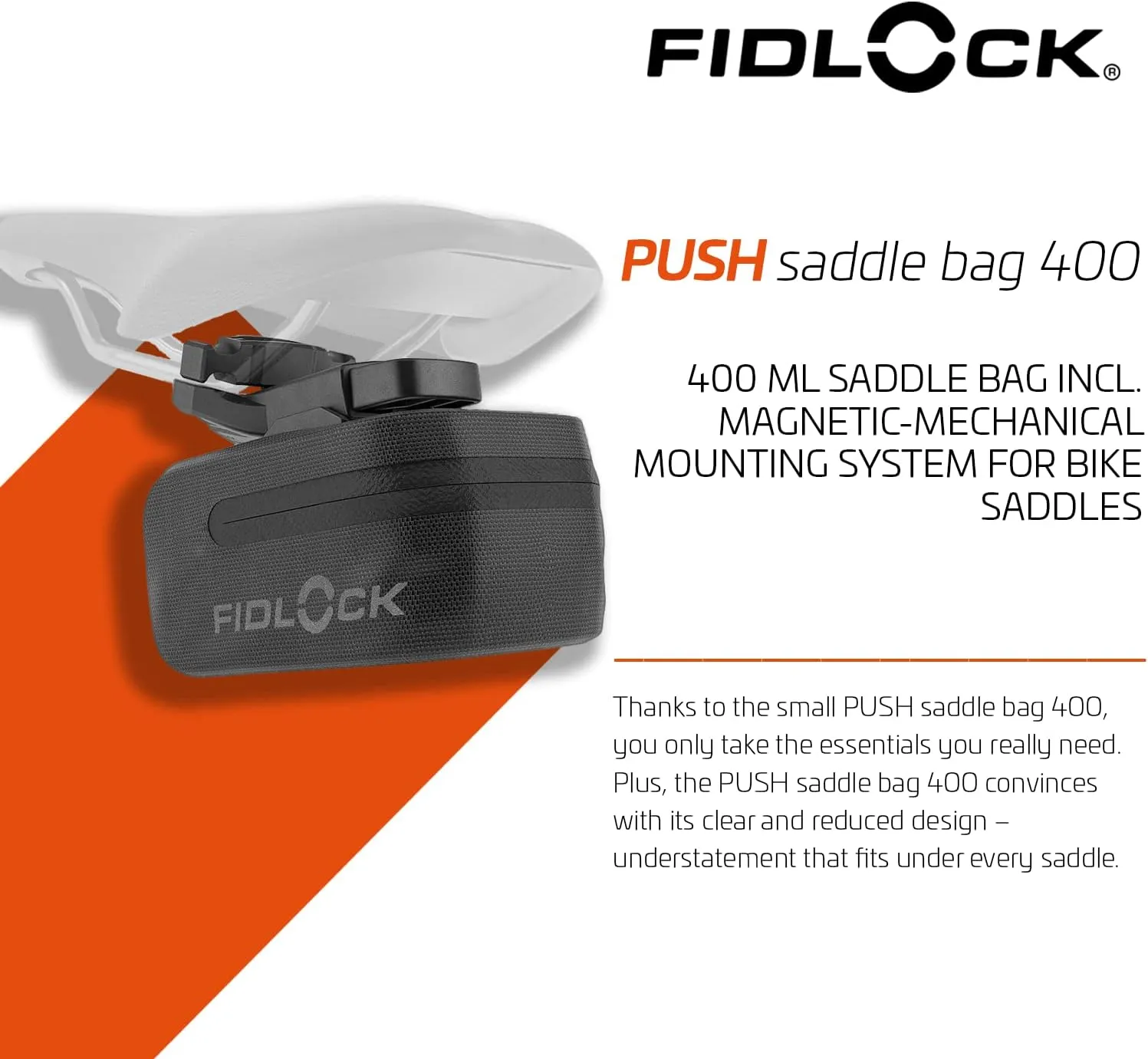 FIDLOCK Push Saddle Bag 400 - Underseat Bike Trunk- Pouch